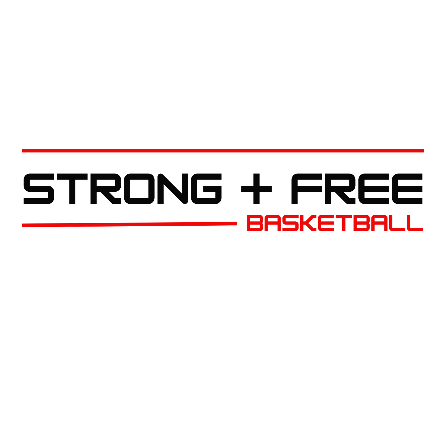 Men's basketball tee, white. S+F signature wordmark logo design.