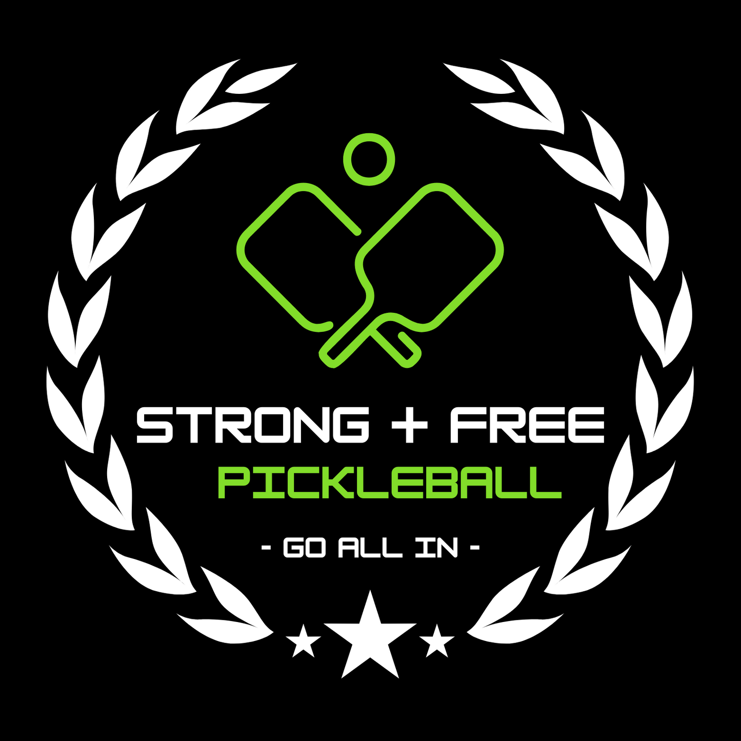 Women's Racerback Tank, black/navy/purple colors. S+F custom pickleball logo design, green and white crest.