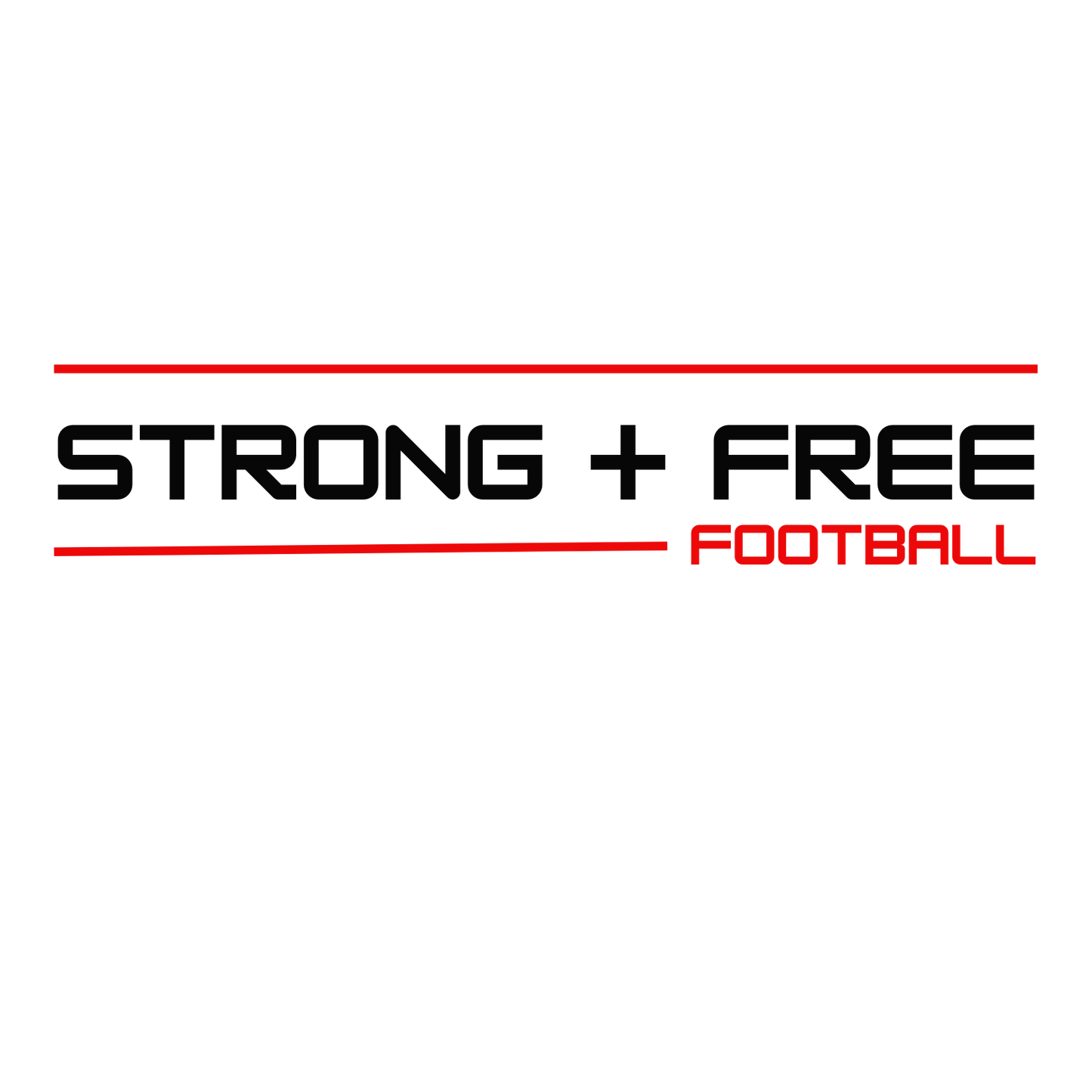 Football tee, white. S+F signature wordmark logo design.