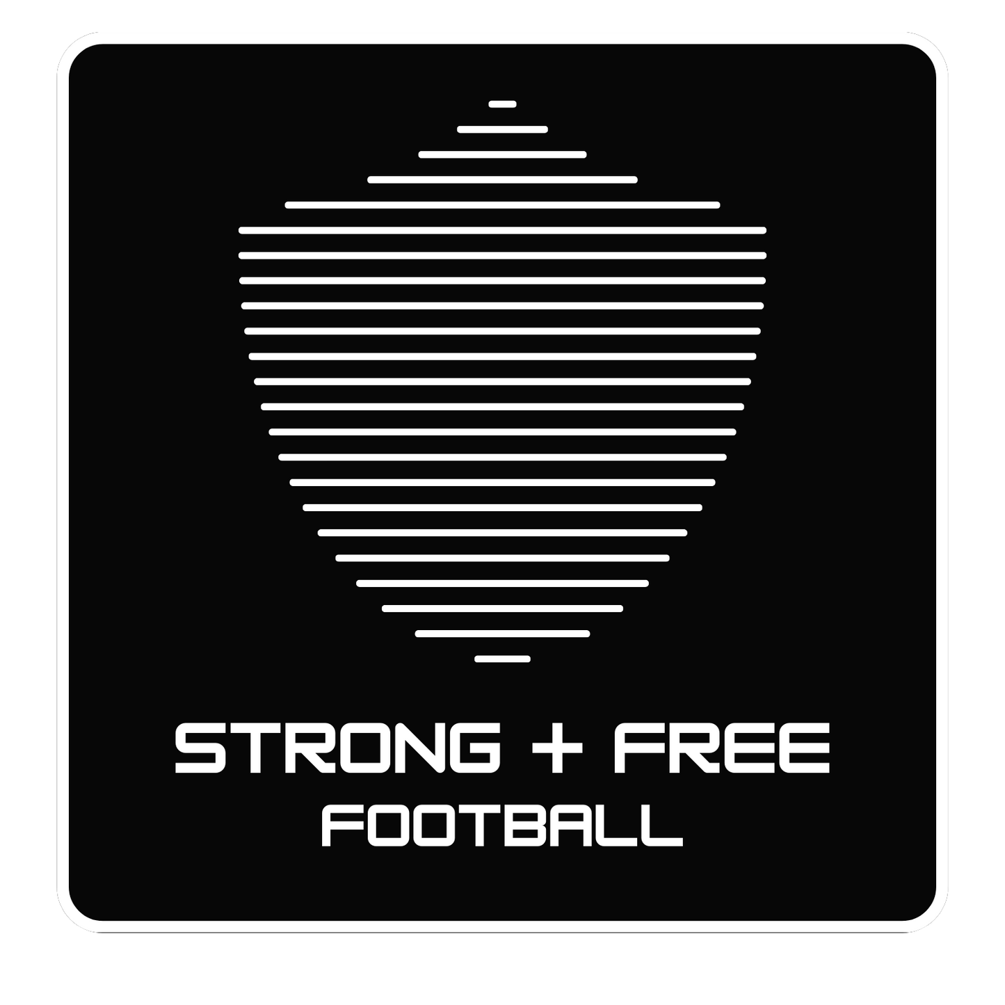 Men's football tee, various colors. S+F signature shield logo design, reverse black icon.