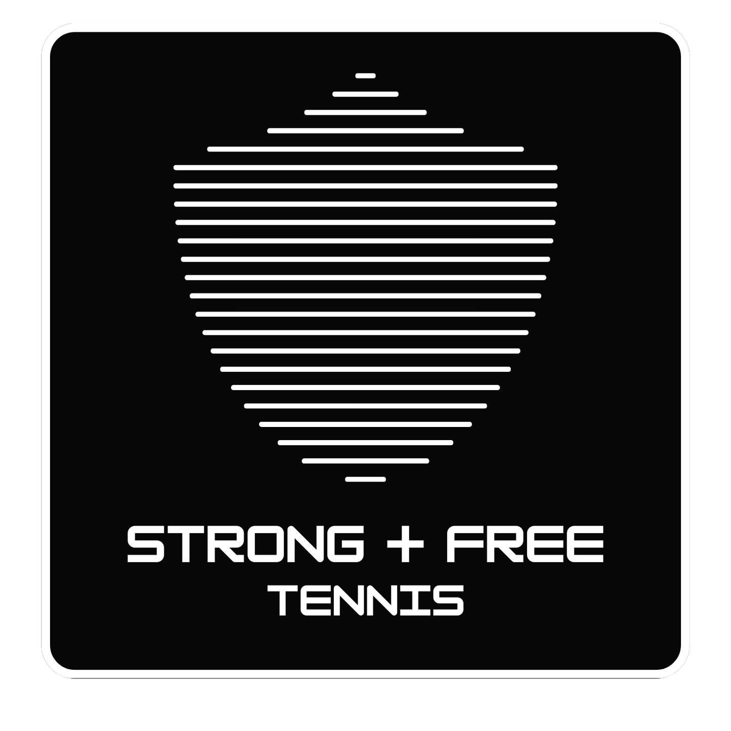 Tennis tee, various colors. S+F signature shield logo design, reverse black icon.