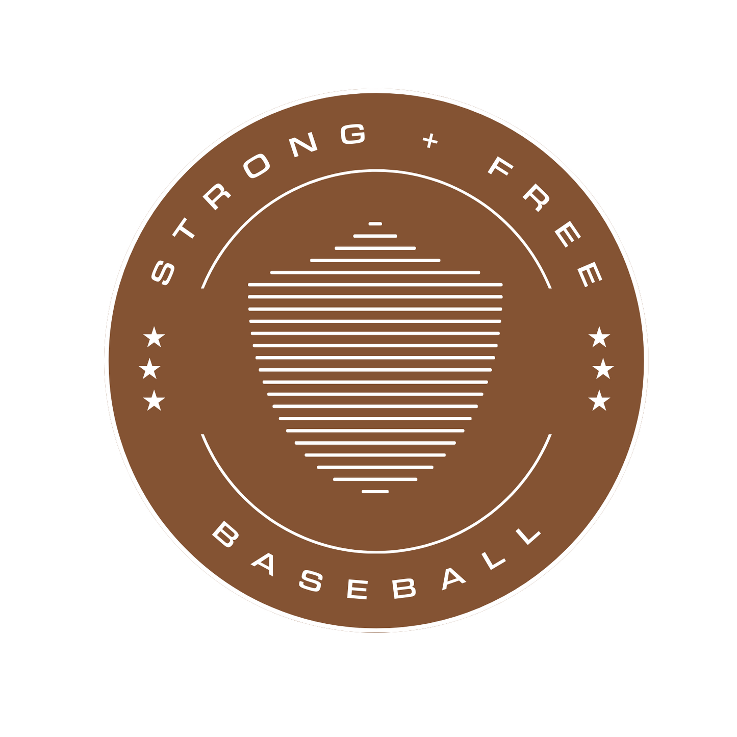 Men's baseball tee, various colors. S+F signature shield logo design, reverse brown crest.