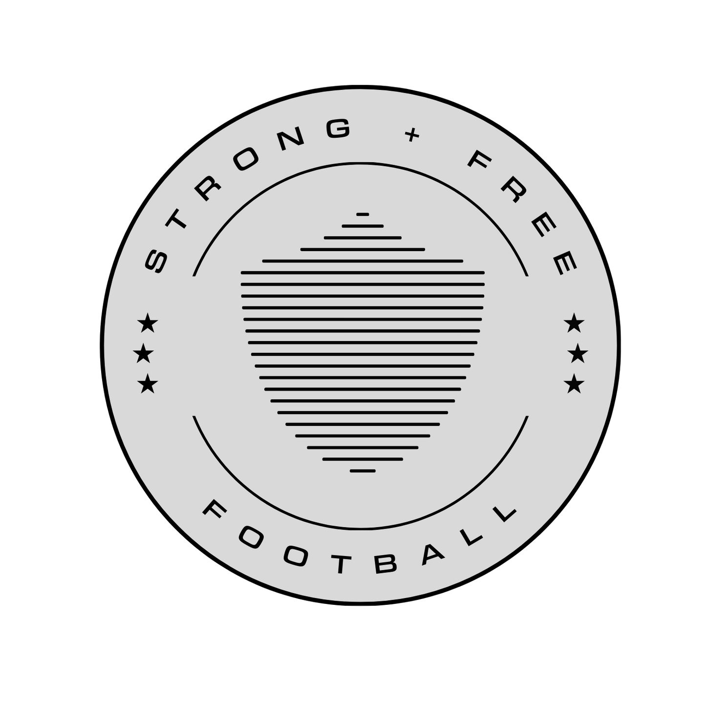 Men's football tee, various colors. S+F signature shield logo design, reverse grey crest.