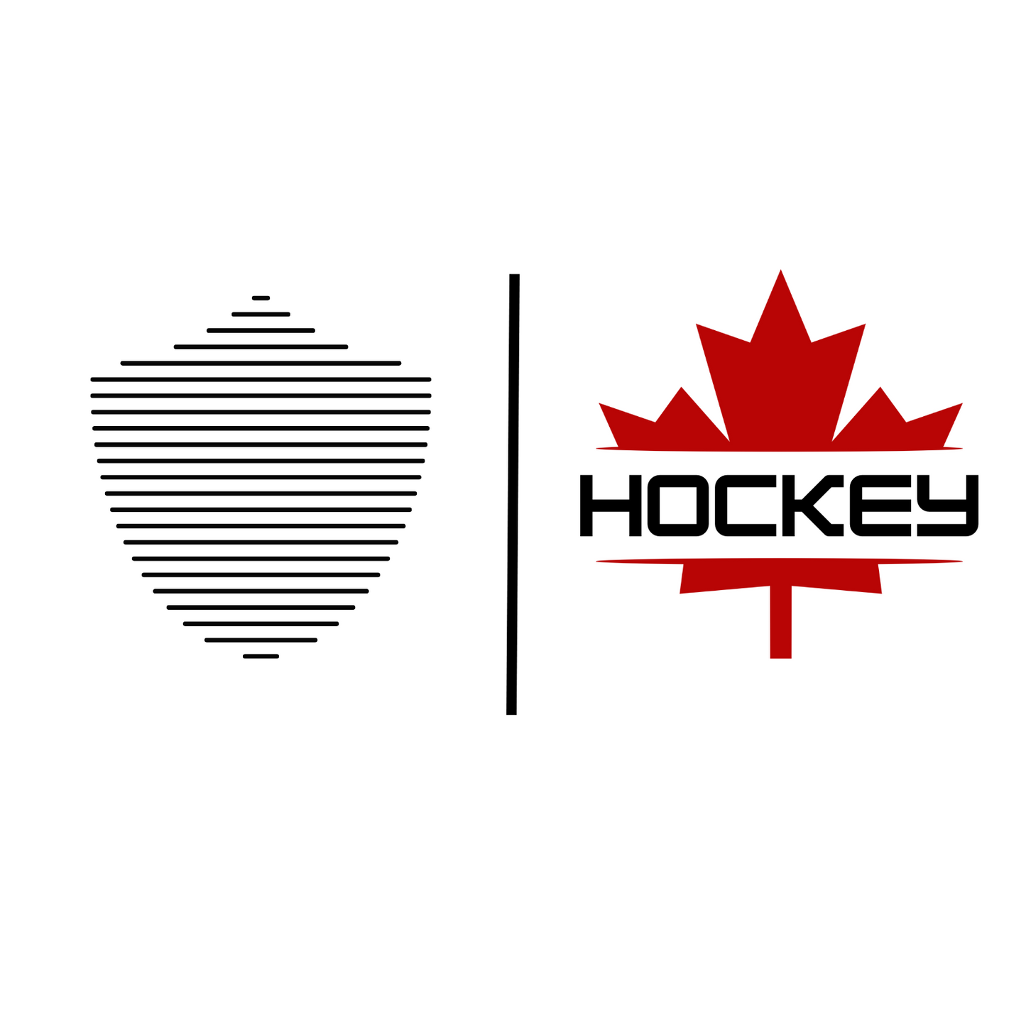 Men's hockey tee, white. S+F custom logo design, Canada hockey I.