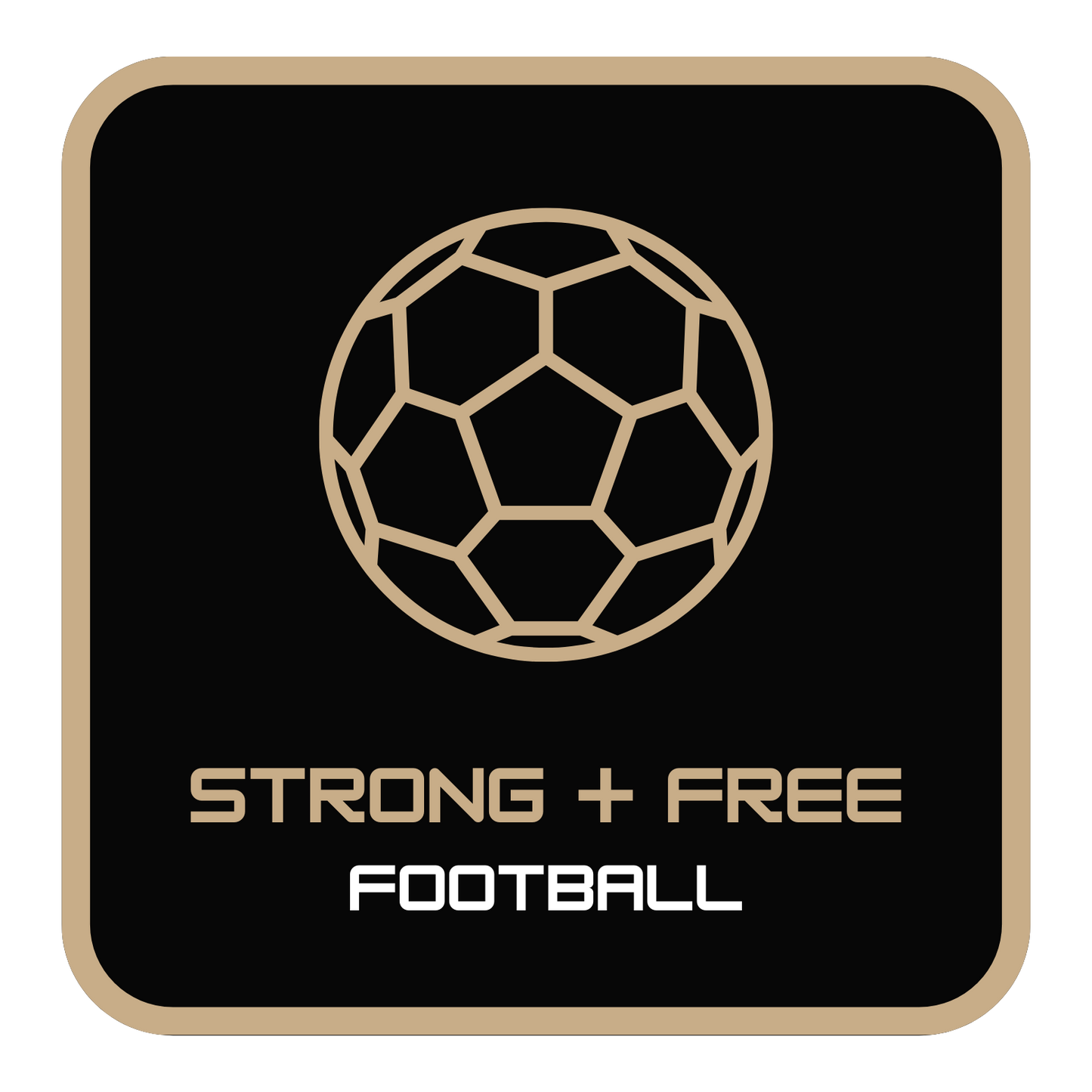 Football tee, various colors. S+F signature football logo design, reverse black icon.