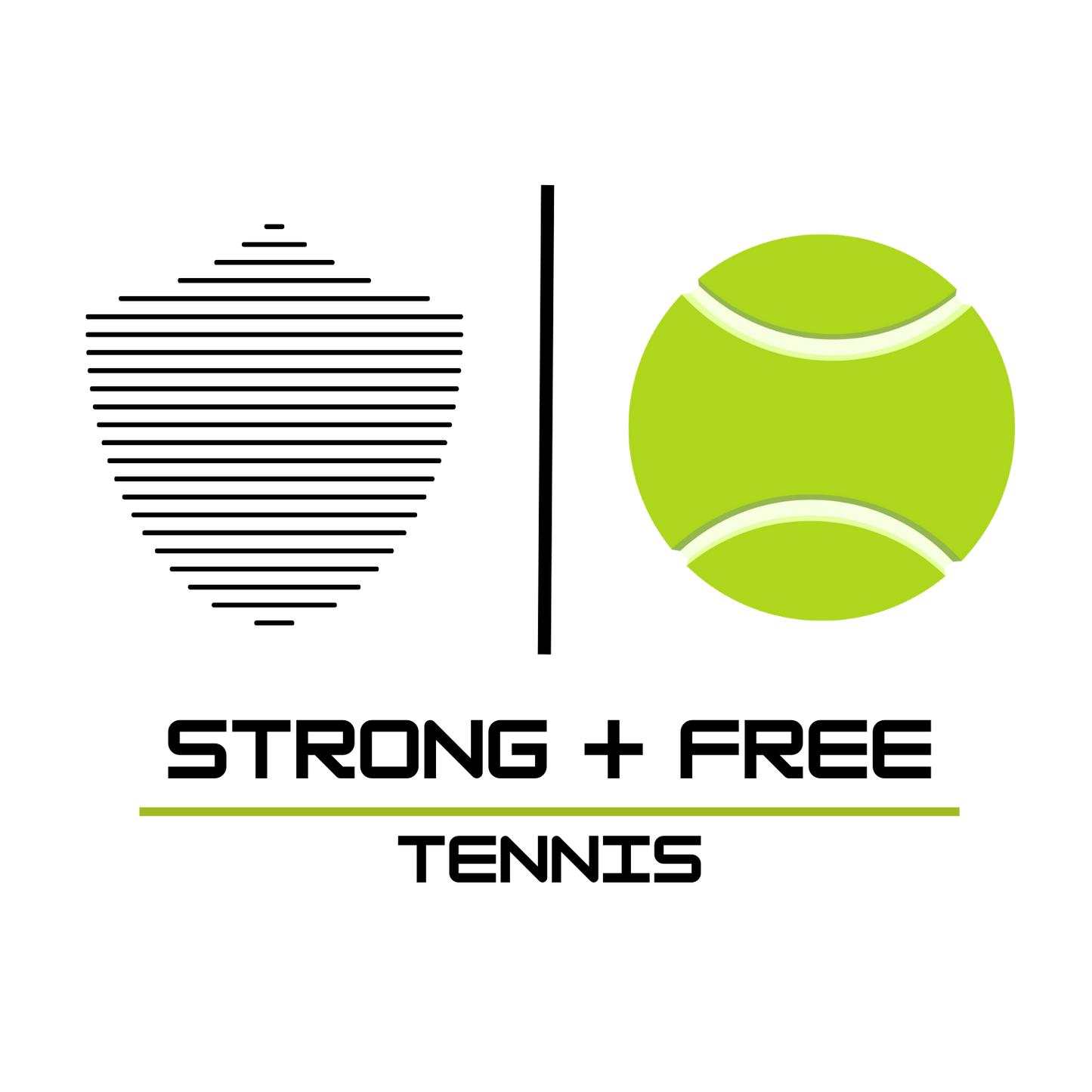 Tennis tee, multiple colors. S+F custom tennis logo design, ball art I.