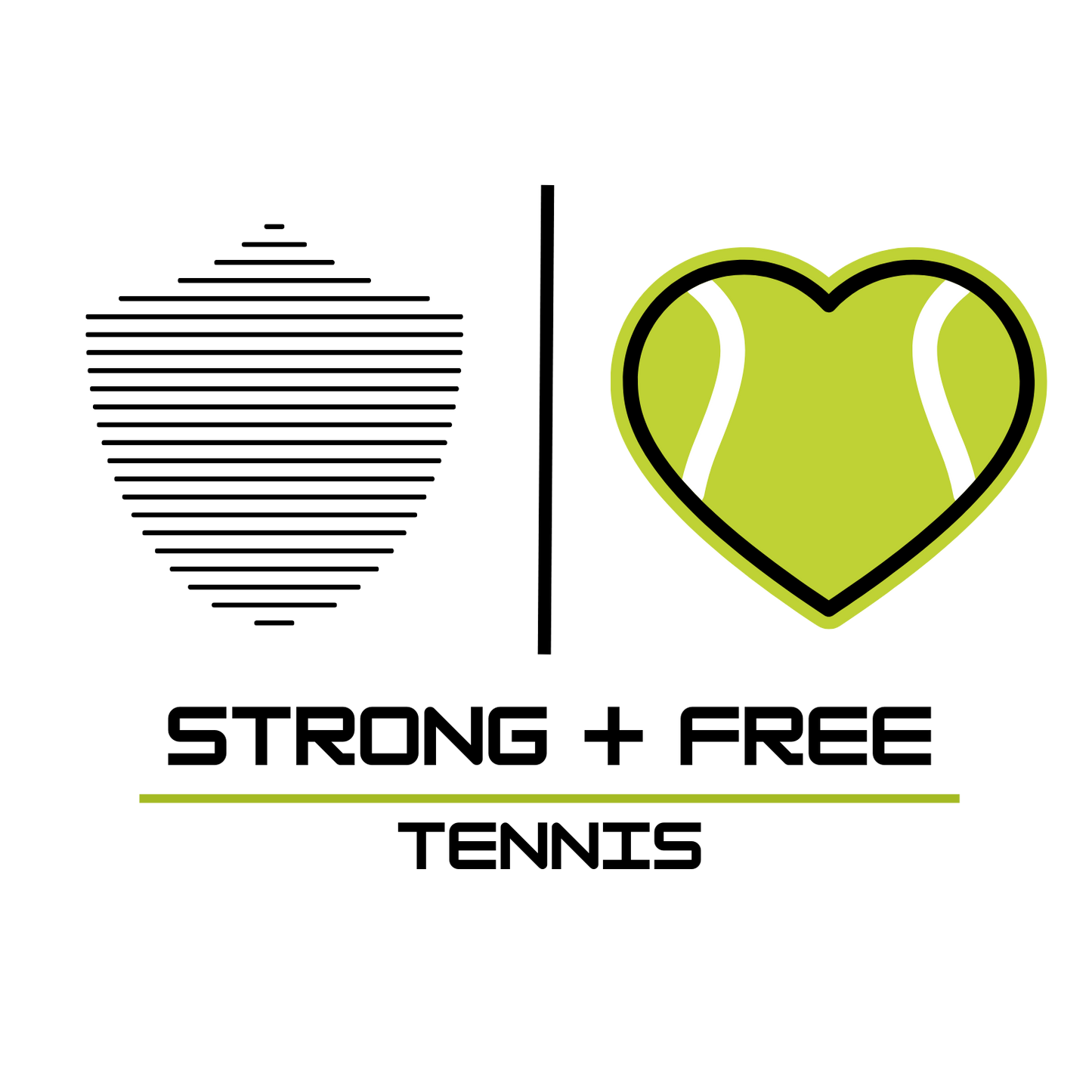 Tennis tee, multiple colors. S+F tennis love logo design I.