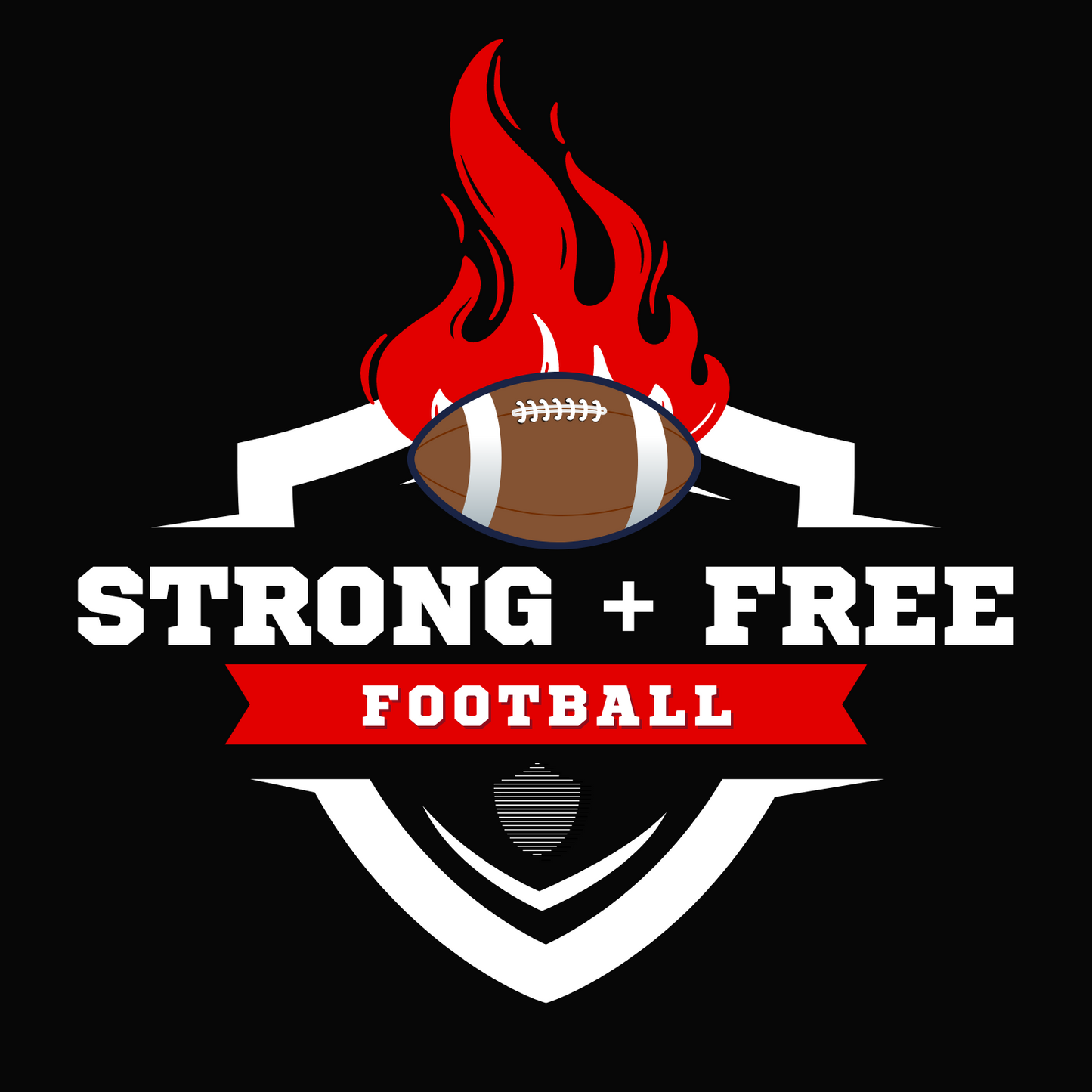 Football tee, black. S+F graphic football logo design II.