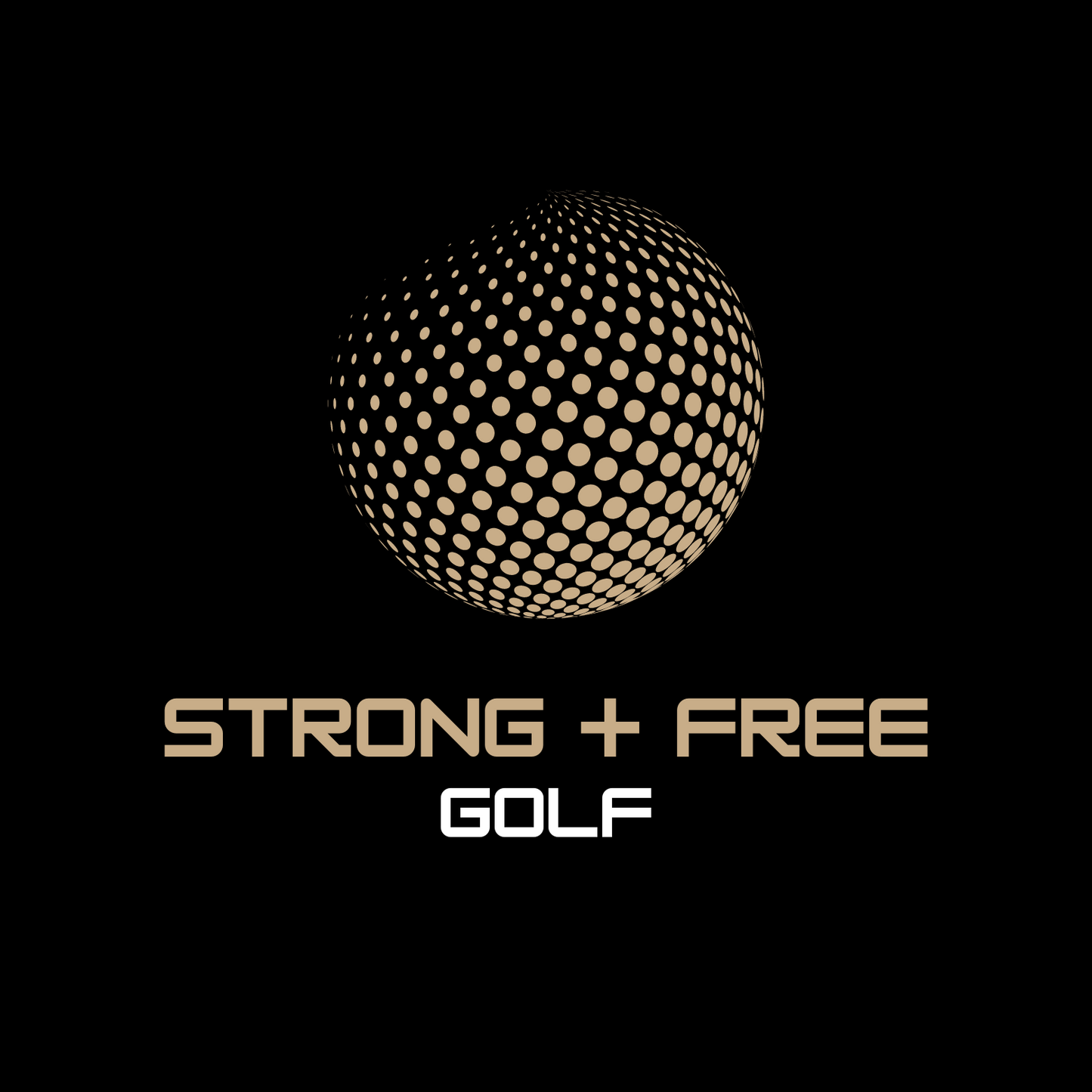 Golf tee, black. S+F signature golf logo design.