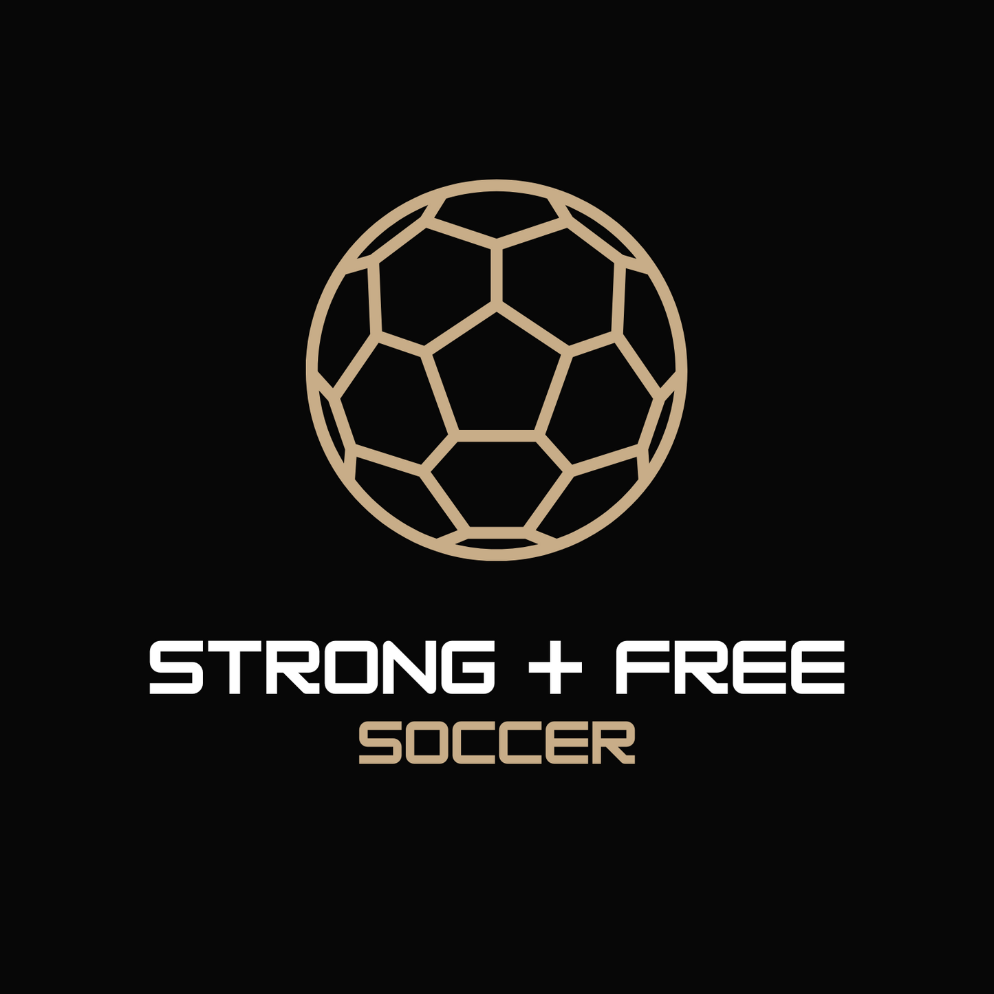 Soccer tee, black. S+F signature soccer logo design.
