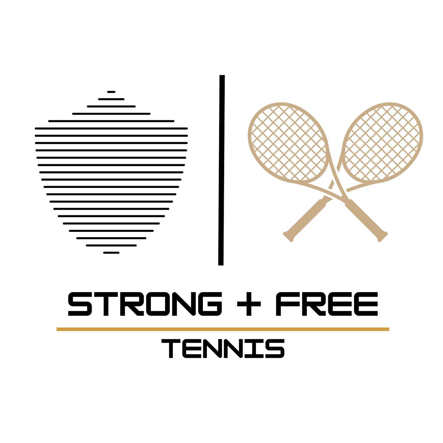 Tennis tee, white. S+F signature tennis logo design II.