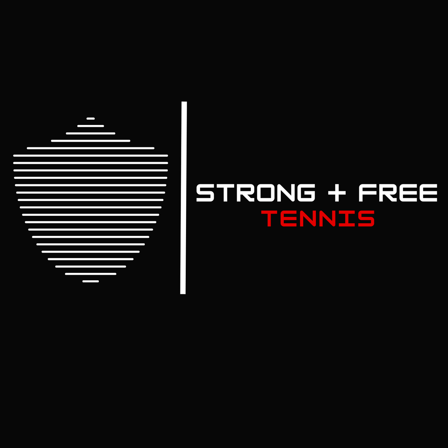 Tennis tee, black. S+F signature shield logo design II.