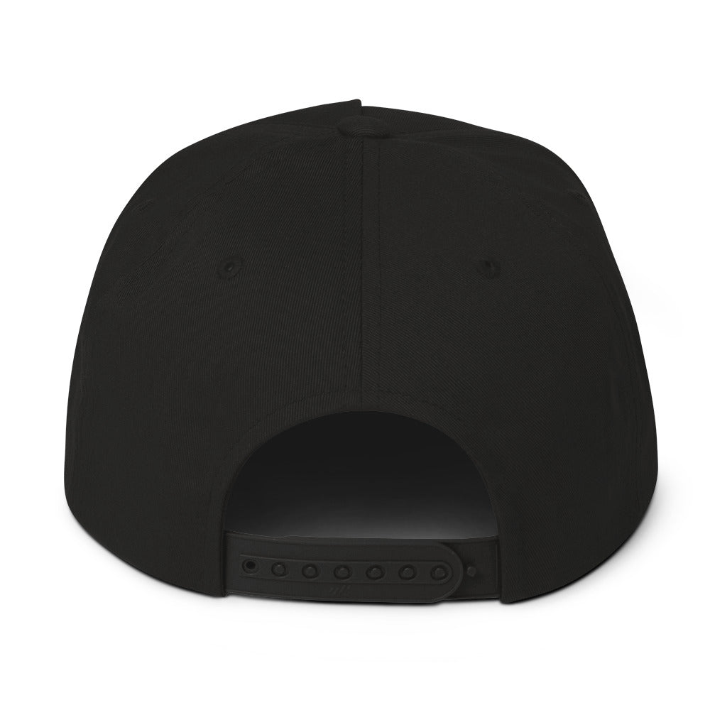 Flat Bill Cap, Black. S+F Shield Logo Design.