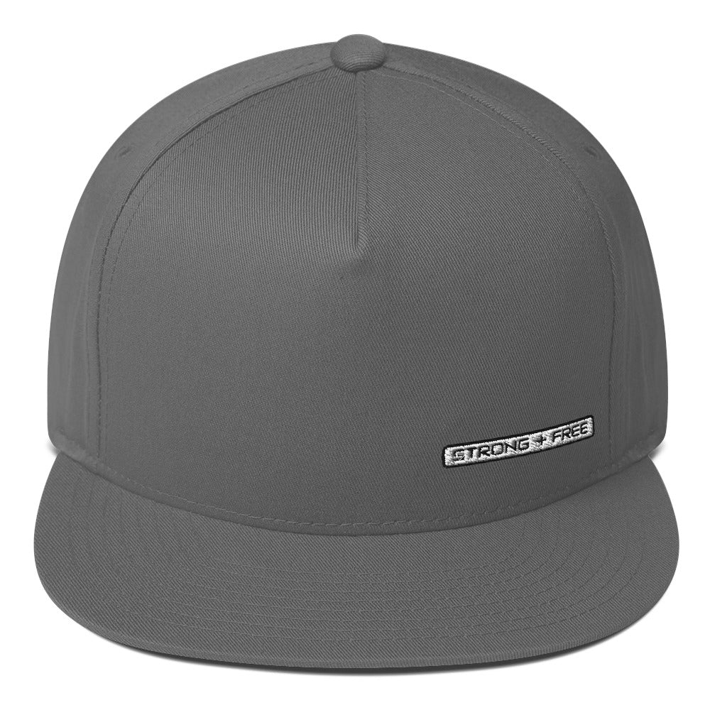 Flat Bill Cap, various colors. S+F signature wordmark logo design, reverse white.