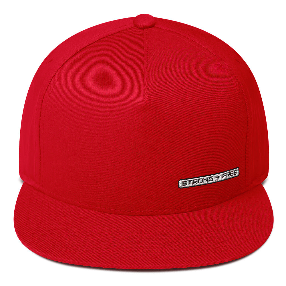 Flat Bill Cap, various colors. S+F signature wordmark logo design, reverse white.