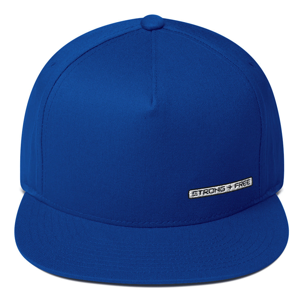 Flat Bill Cap, various colors. S+F signature wordmark logo design, reverse white.