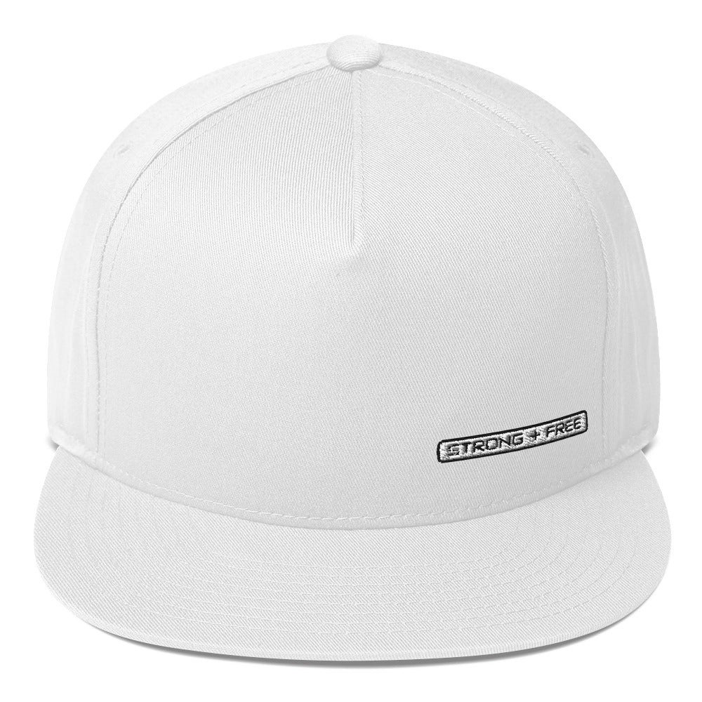 Flat Bill Cap, various colors. S+F signature wordmark logo design, reverse white.
