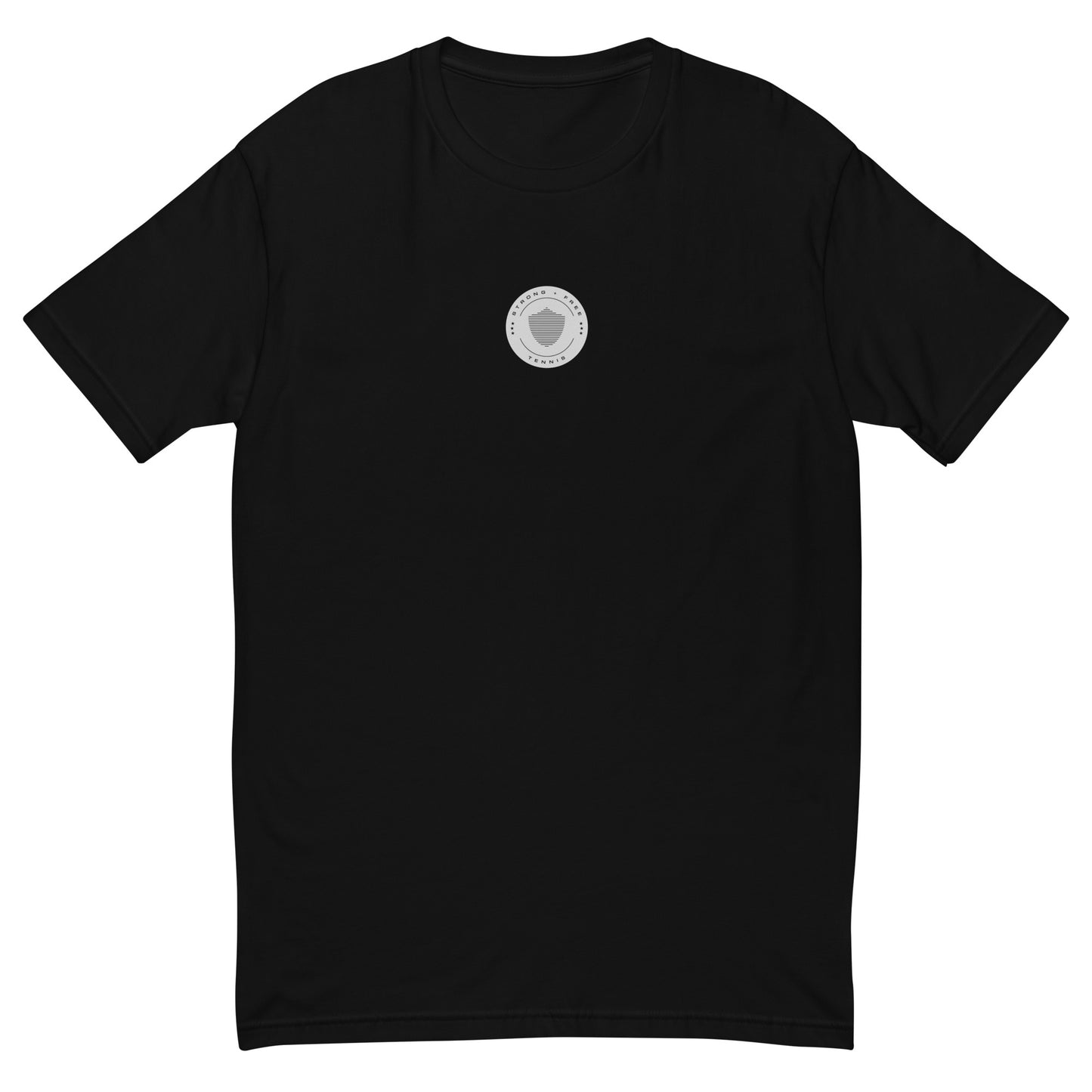 Tennis tee, various colors. S+F signature shield logo design, reverse grey crest.