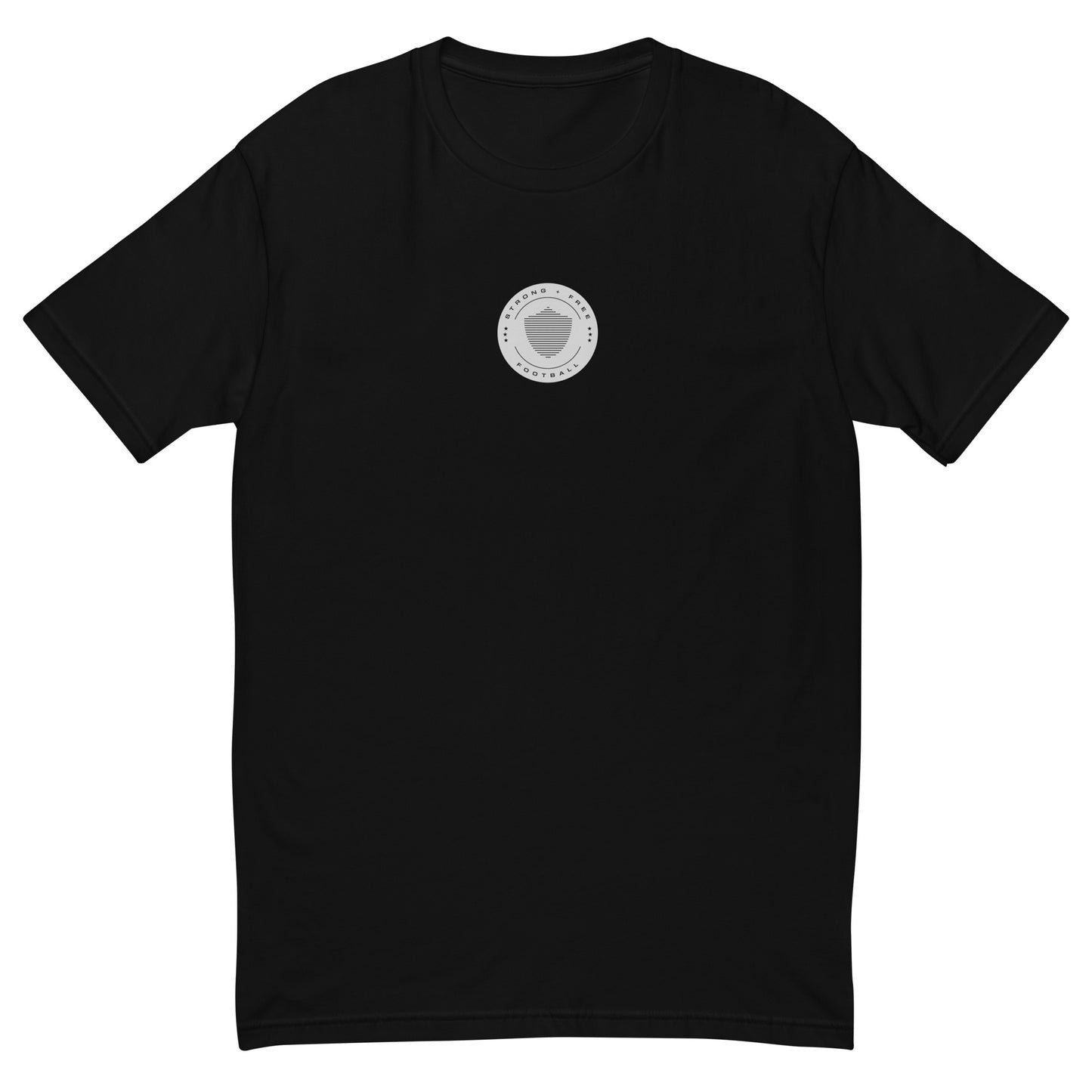 Men's football tee, various colors. S+F signature shield logo design, reverse grey crest.