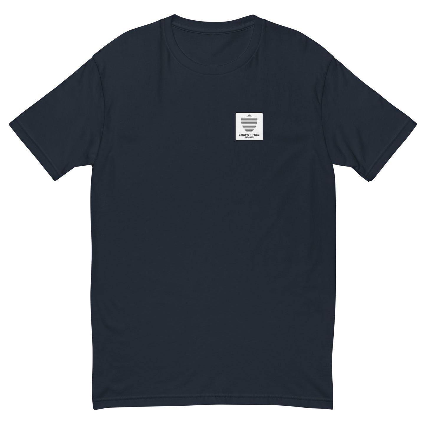 Tennis tee, various colors. S+F signature shield logo design, reverse white icon.