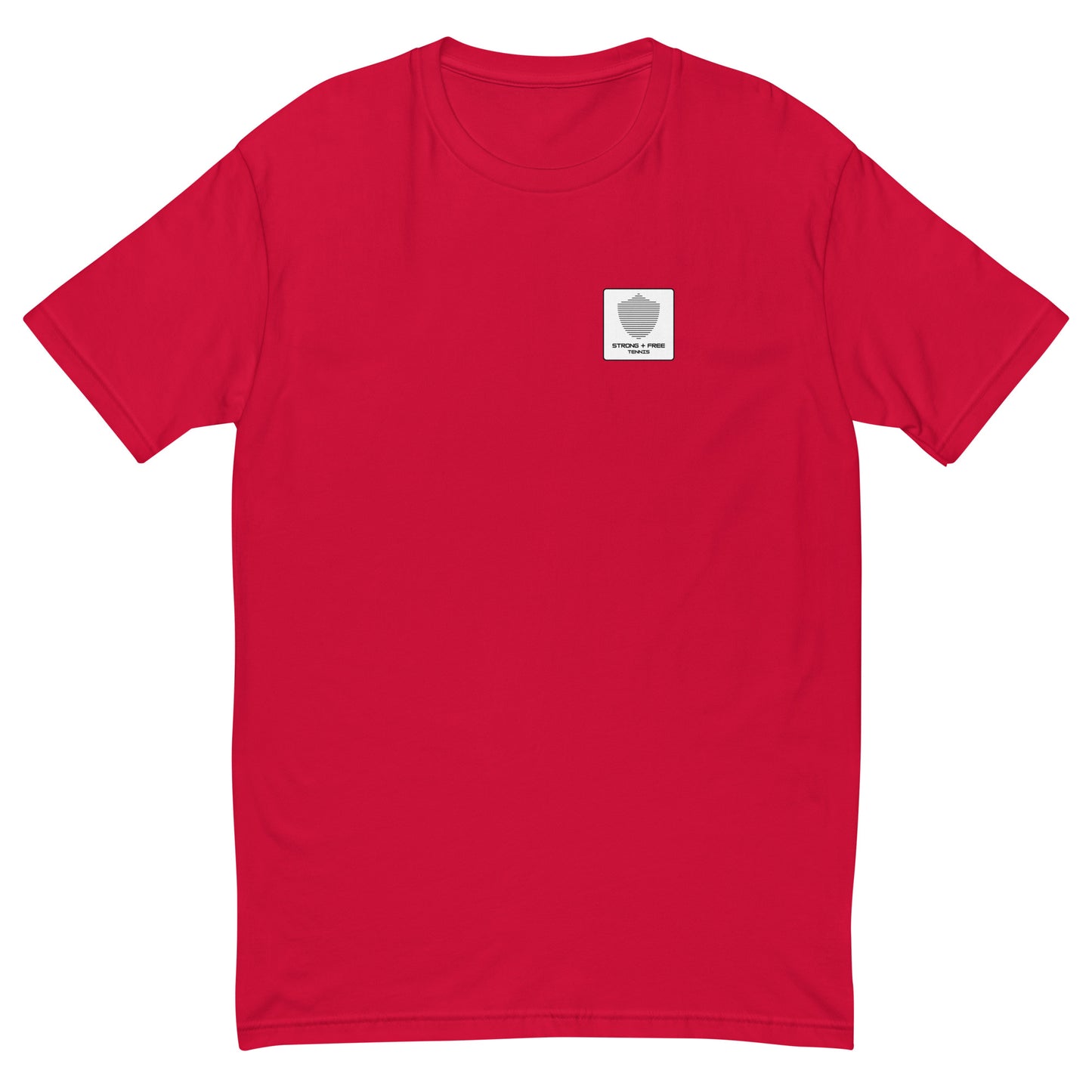 Tennis tee, various colors. S+F signature shield logo design, reverse white icon.