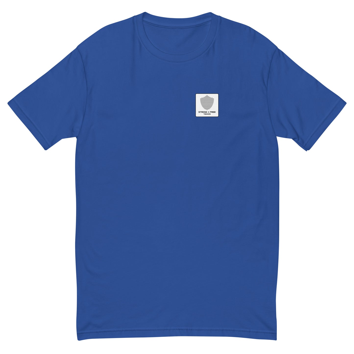 Tennis tee, various colors. S+F signature shield logo design, reverse white icon.