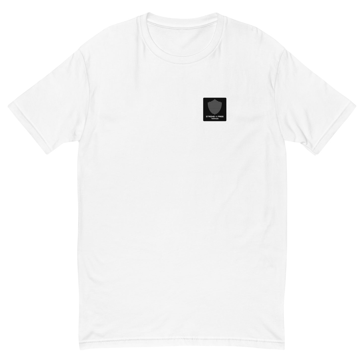 Tennis tee, various colors. S+F signature shield logo design, reverse black icon.