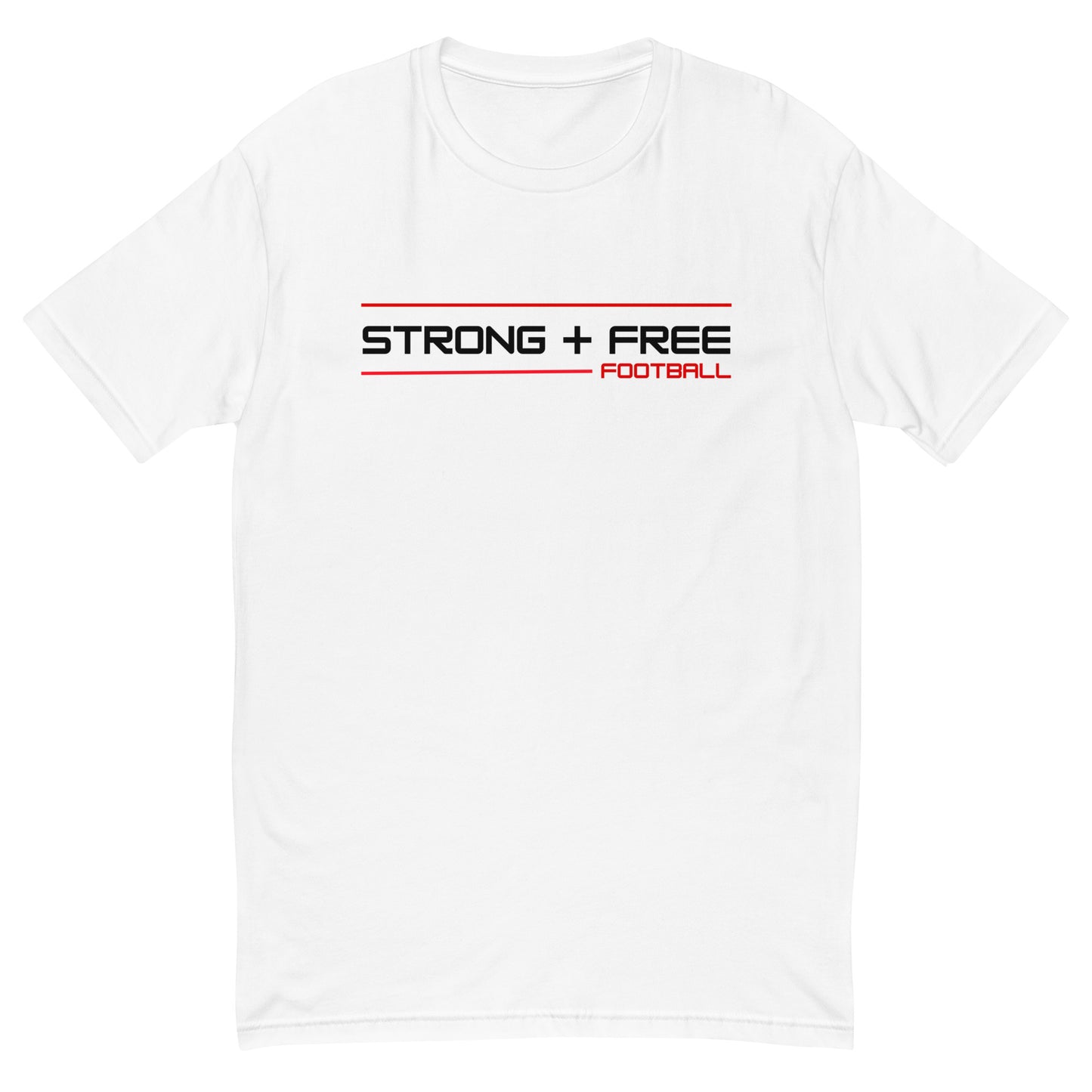 Men's football tee, multiple colors. S+F signature wordmark logo design II.