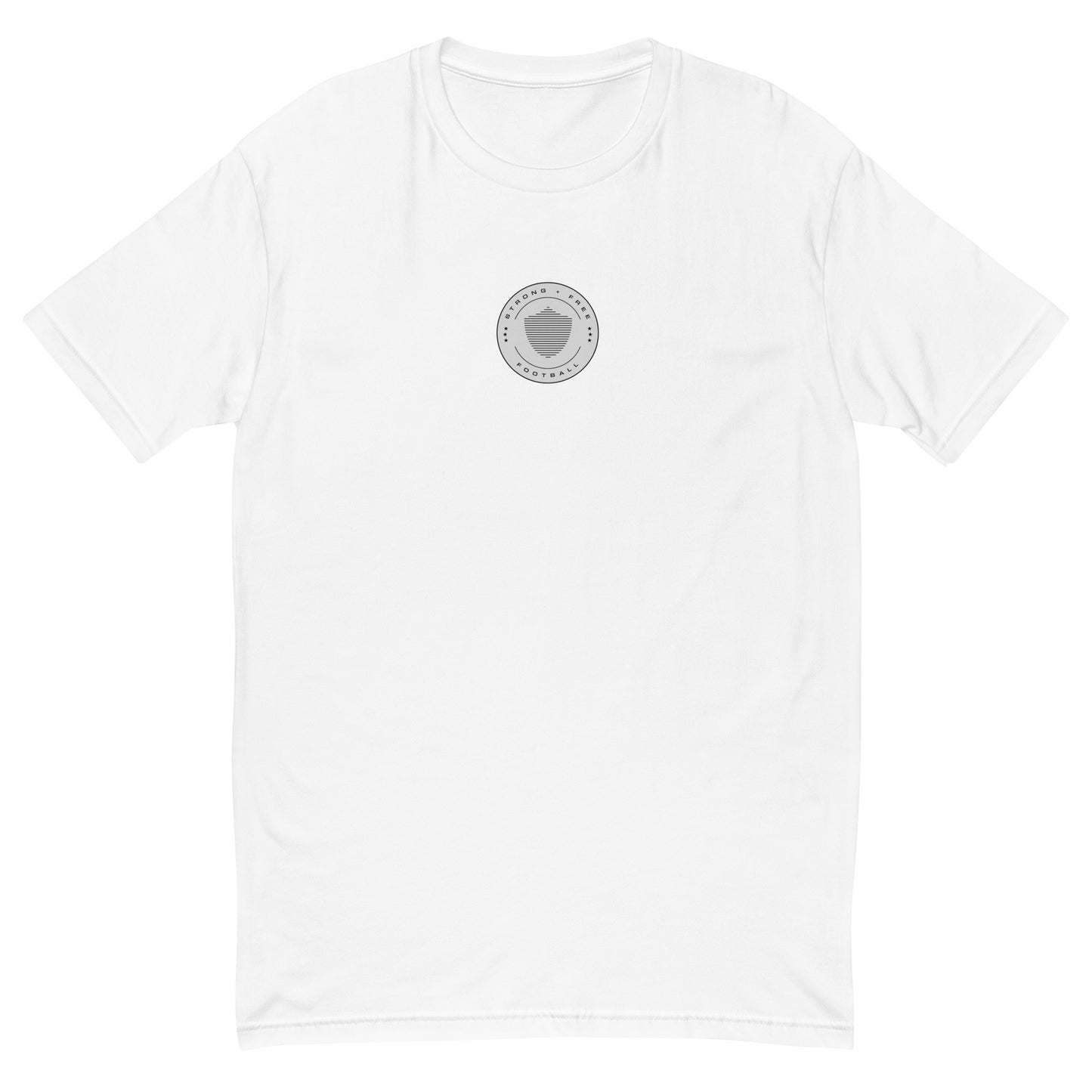 Men's football tee, various colors. S+F signature shield logo design, reverse grey crest.