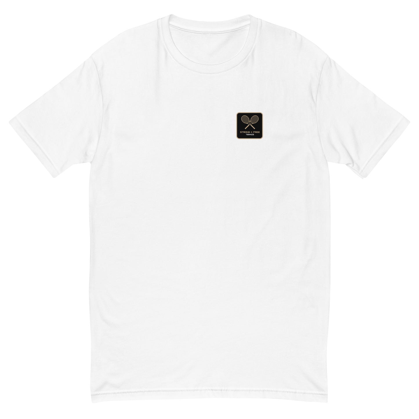 Tennis tee, various color. S+F signature tennis logo design, reverse black icon.