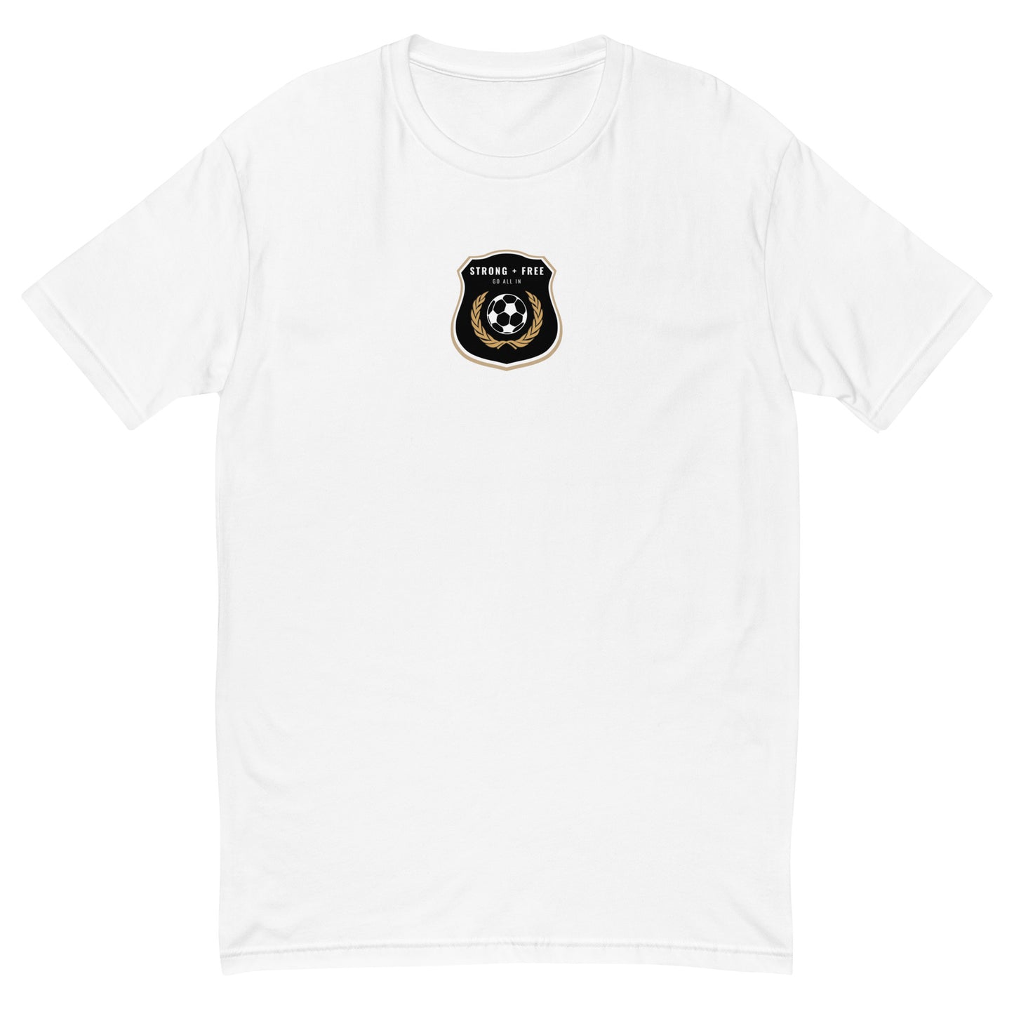 Soccer/Football tee, various colors. S+F custom logo design, soccer shield III.