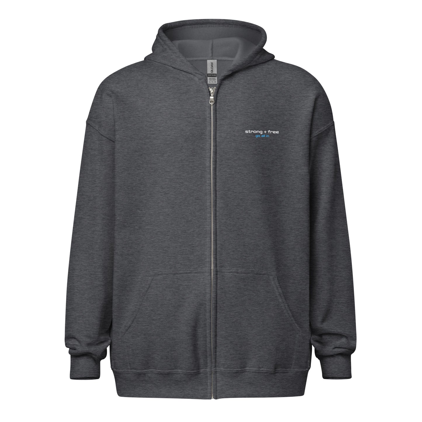 Men's Full Zip Hoodie, Black/Navy/Grey. S+F LC Typefont Design Logo.