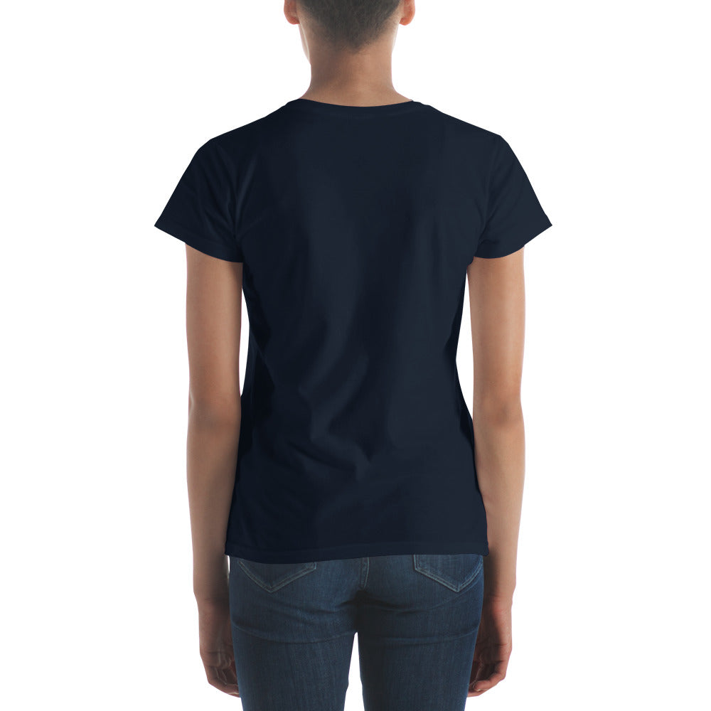 Women's short sleeve tee, various colors. S+F signature shield logo design.