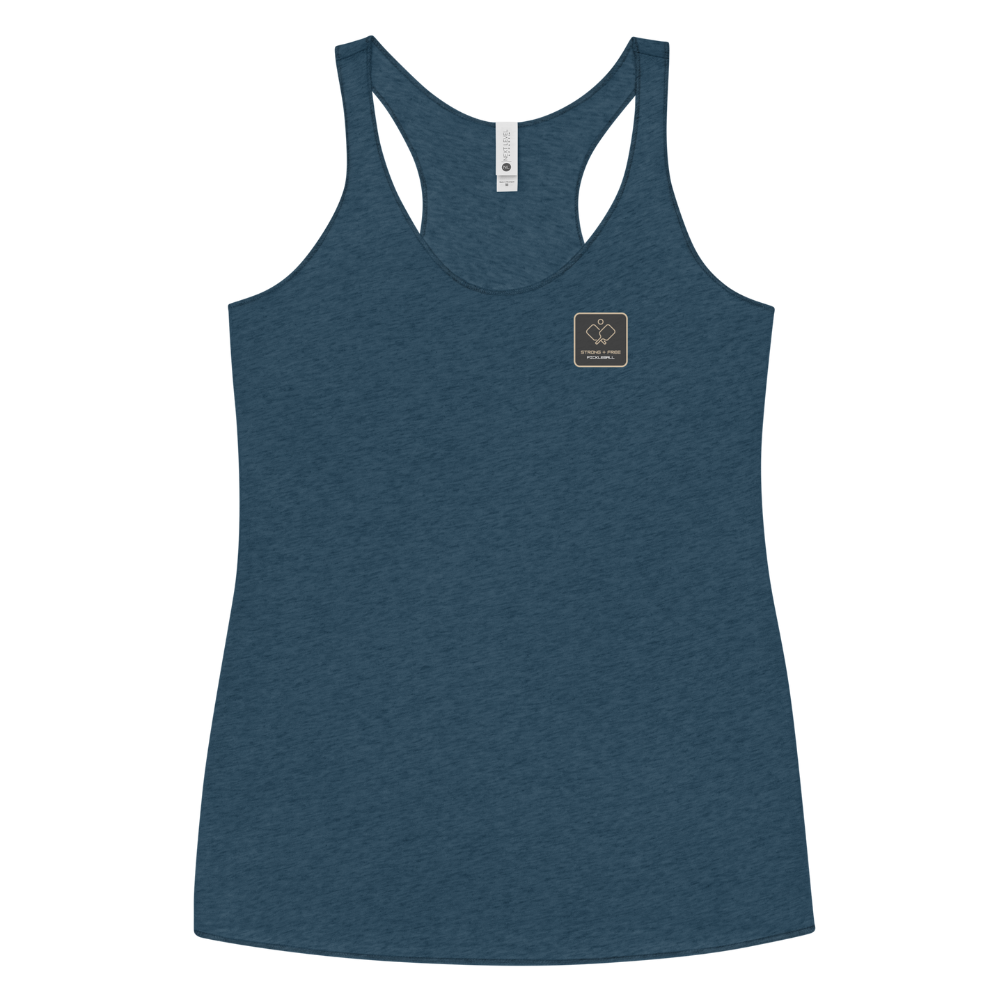 Women's Racerback Tank, various colors. S+F signature pickleball logo design, reverse black icon.
