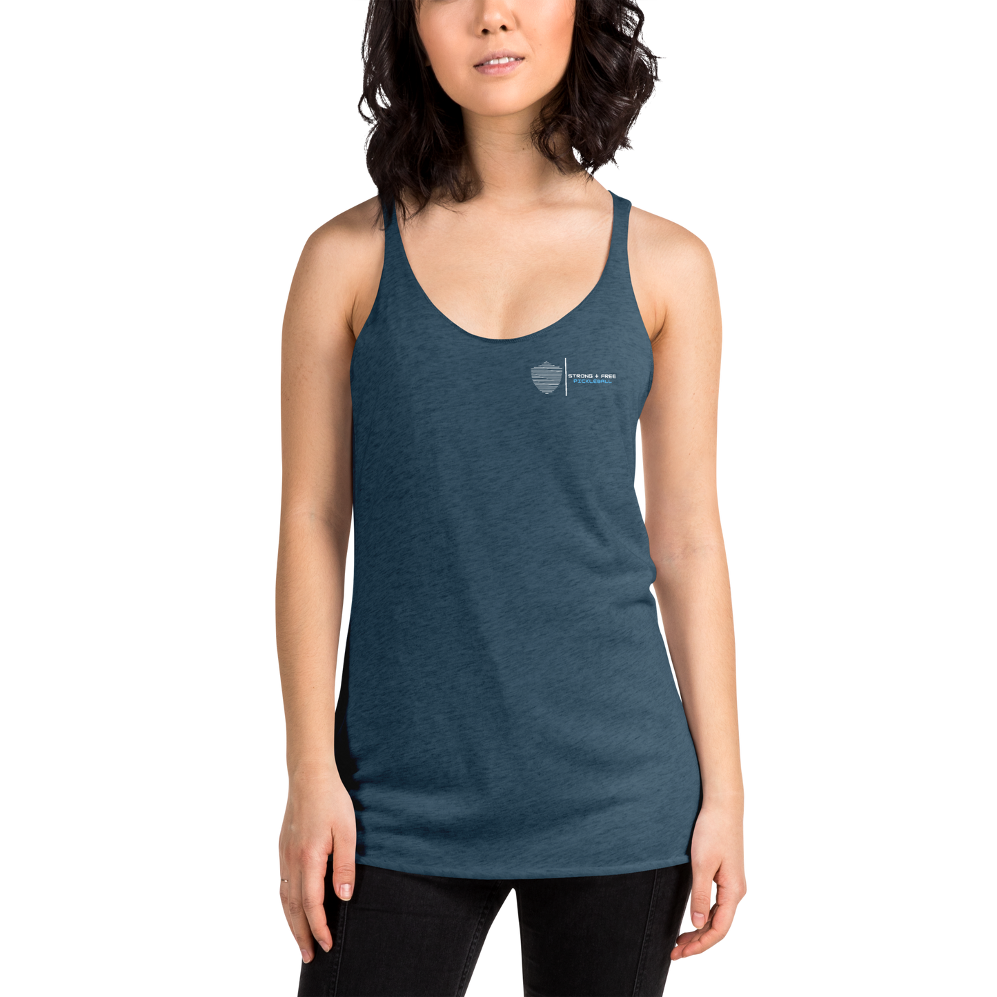 Women's Racerback Tank, various colors. S+F signature shield logo design II.