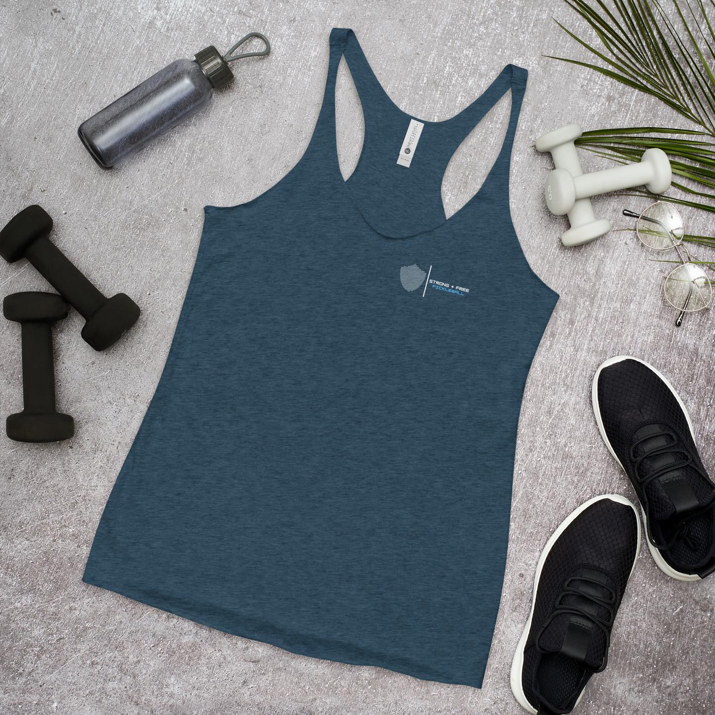 Women's Racerback Tank, various colors. S+F signature shield logo design II.