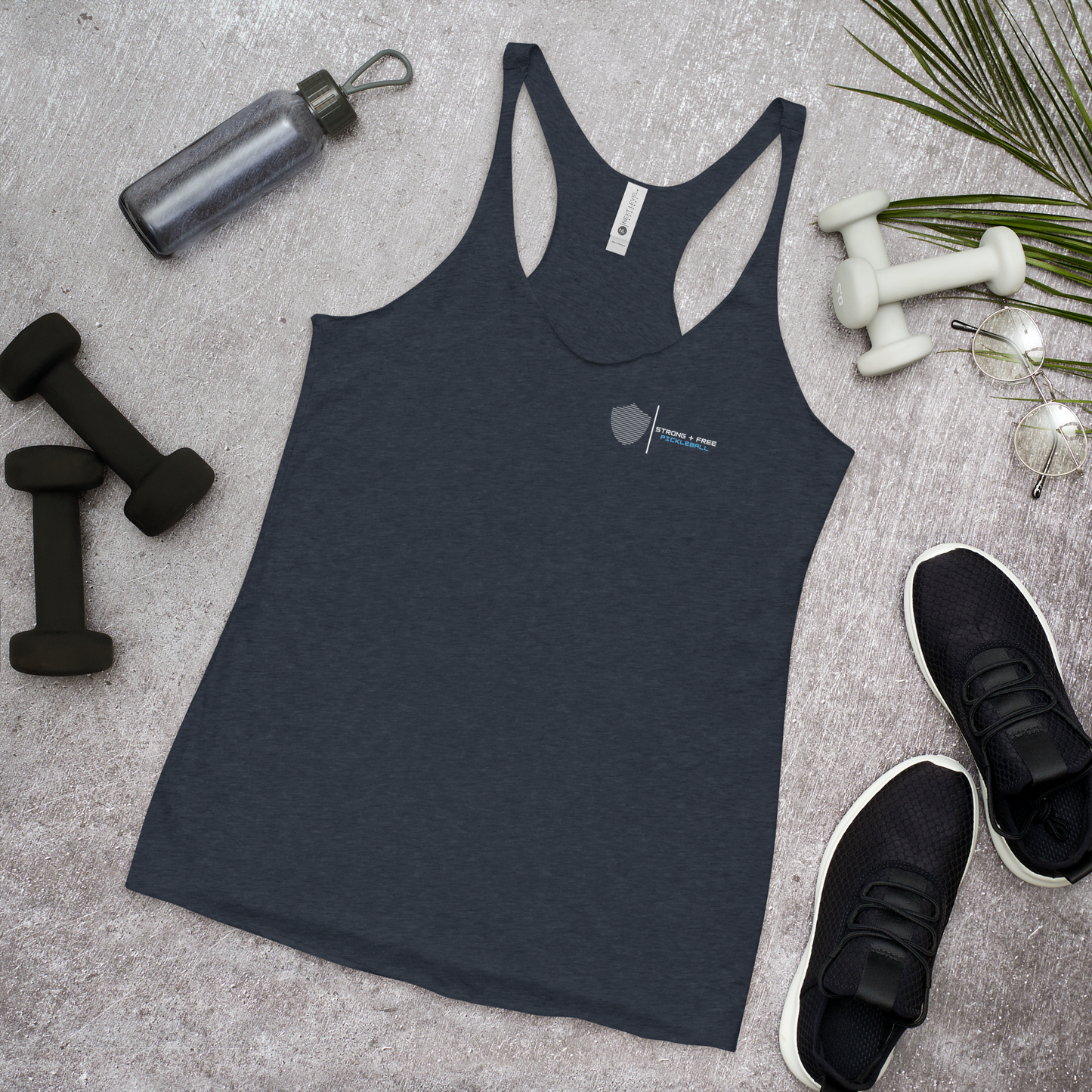 Women's Racerback Tank, various colors. S+F signature shield logo design II.