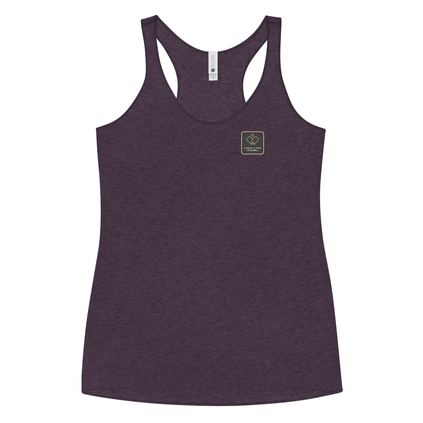 Women's Racerback Tank, various colors. S+F signature pickleball logo design, reverse black icon.