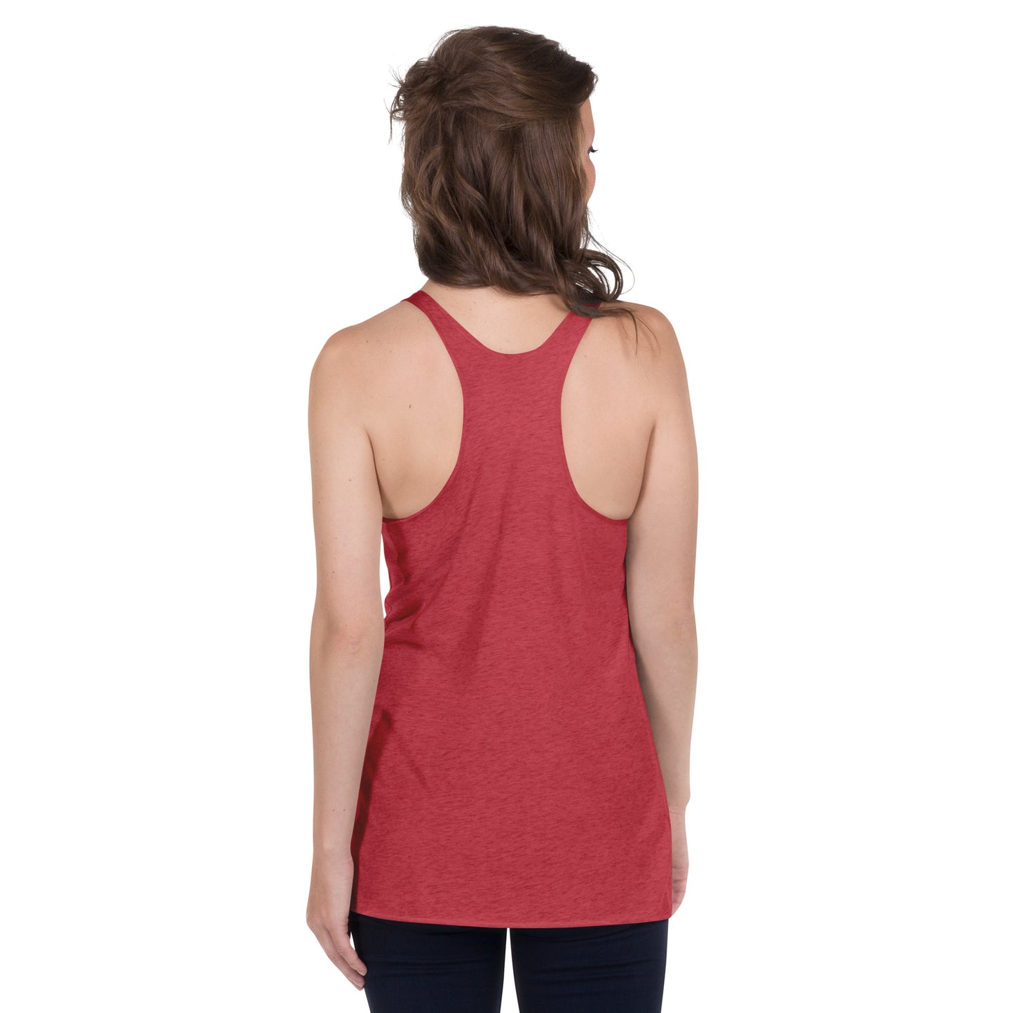 Women's Racerback Tank, Black/Red/Blue/Grey/Pink/Indigo/Purple. S+F White Font Logo Design.