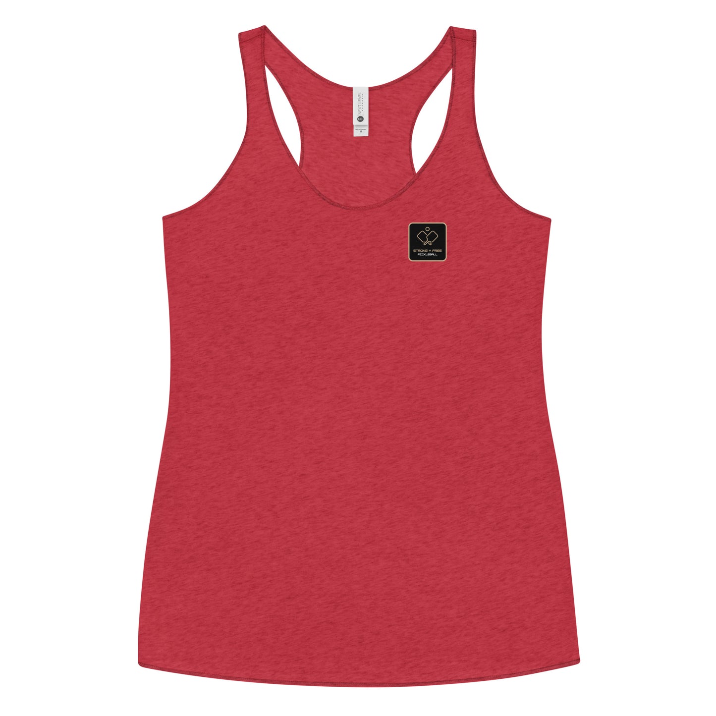 Women's Racerback Tank, various colors. S+F signature pickleball logo design, reverse black icon.