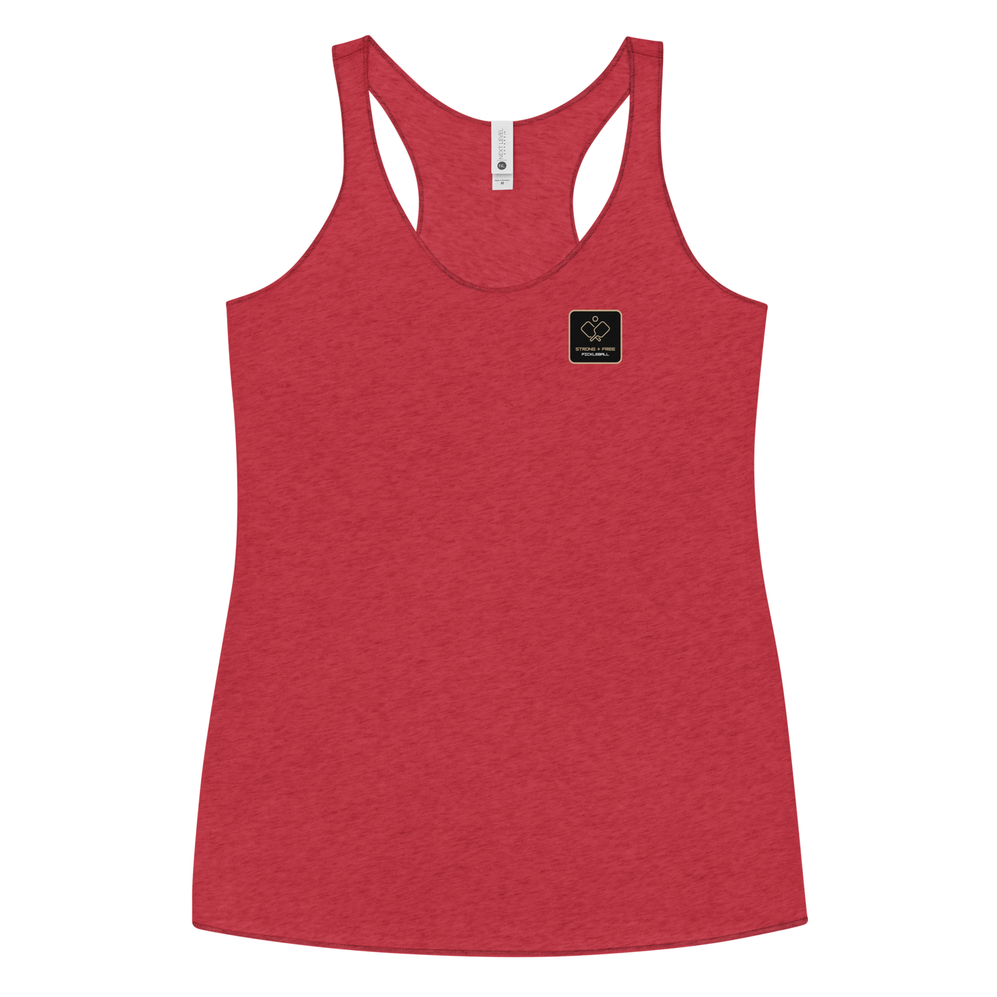 Women's Racerback Tank, various colors. S+F signature pickleball logo design, reverse black icon.