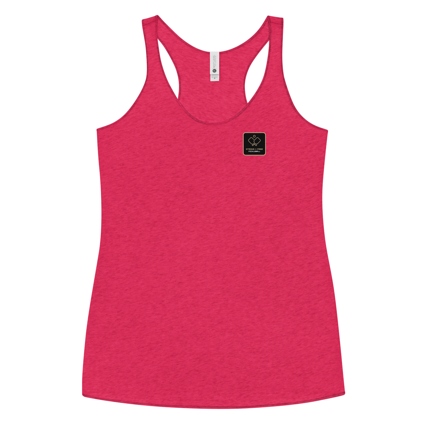 Women's Racerback Tank, various colors. S+F signature pickleball logo design, reverse black icon.