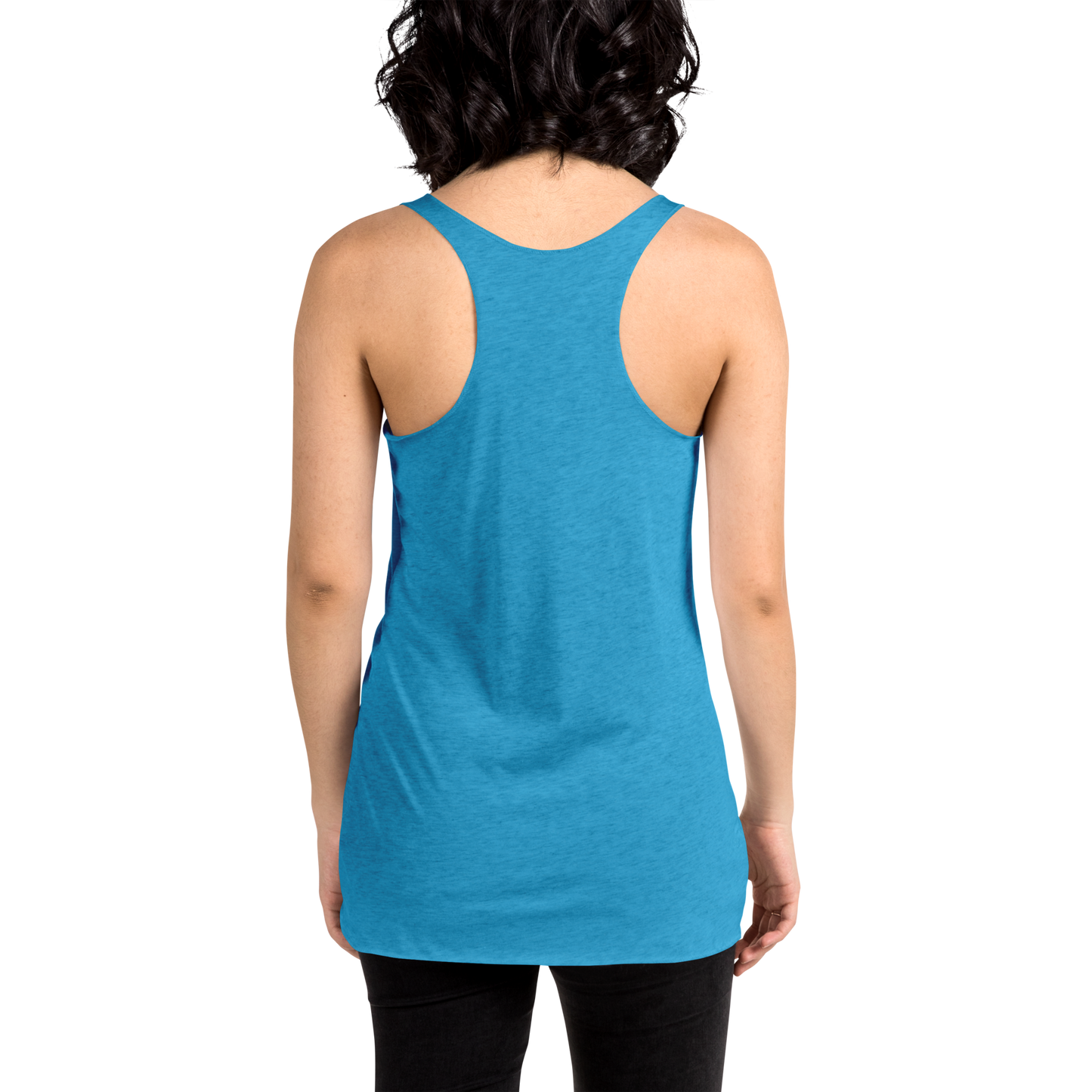 Women's Racerback Tank, various colors. S+F custom pickleball logo design, black icon.