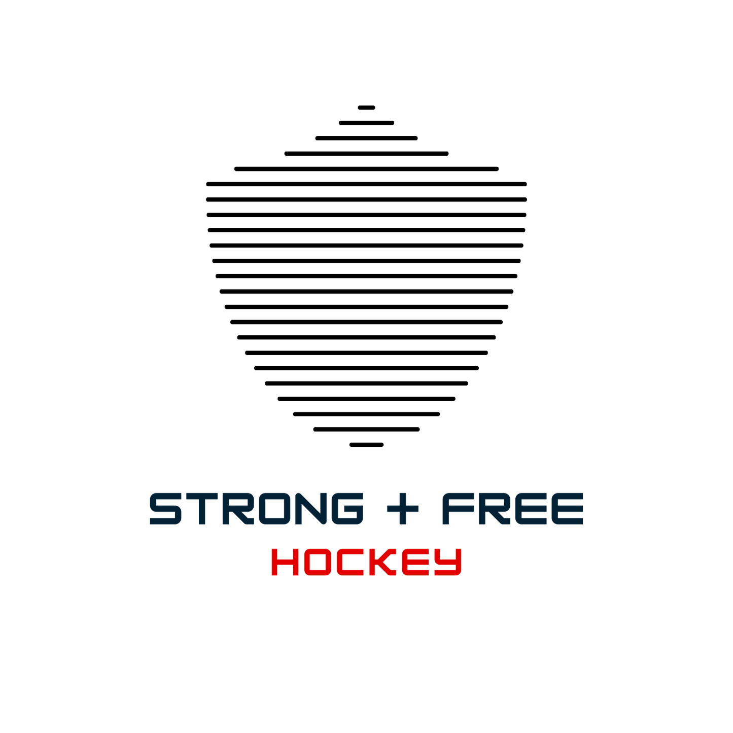 Men's hockey tee, white. S+F signature shield logo design.