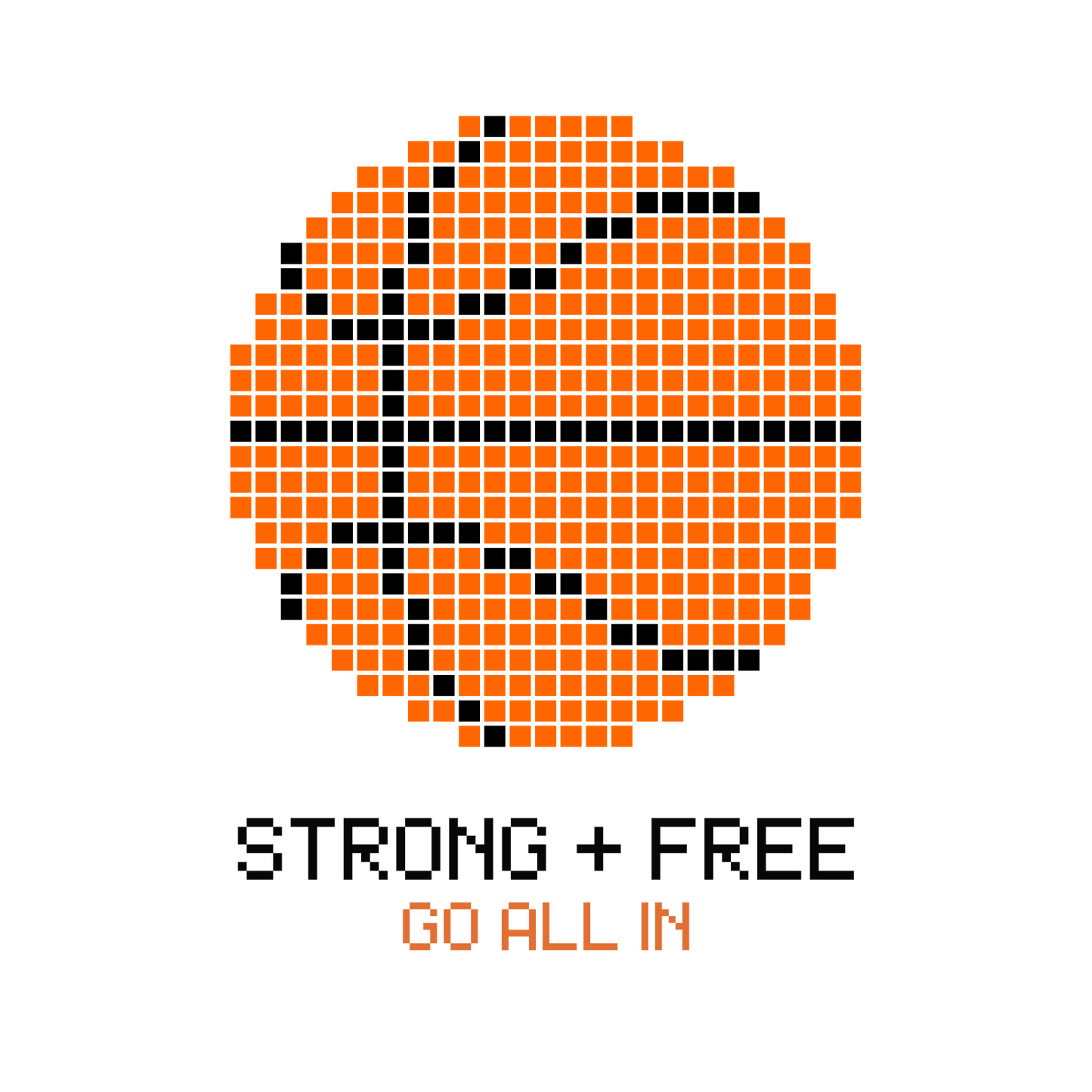 Men's basketball tee, white. S+F custom logo design, digital bball II.