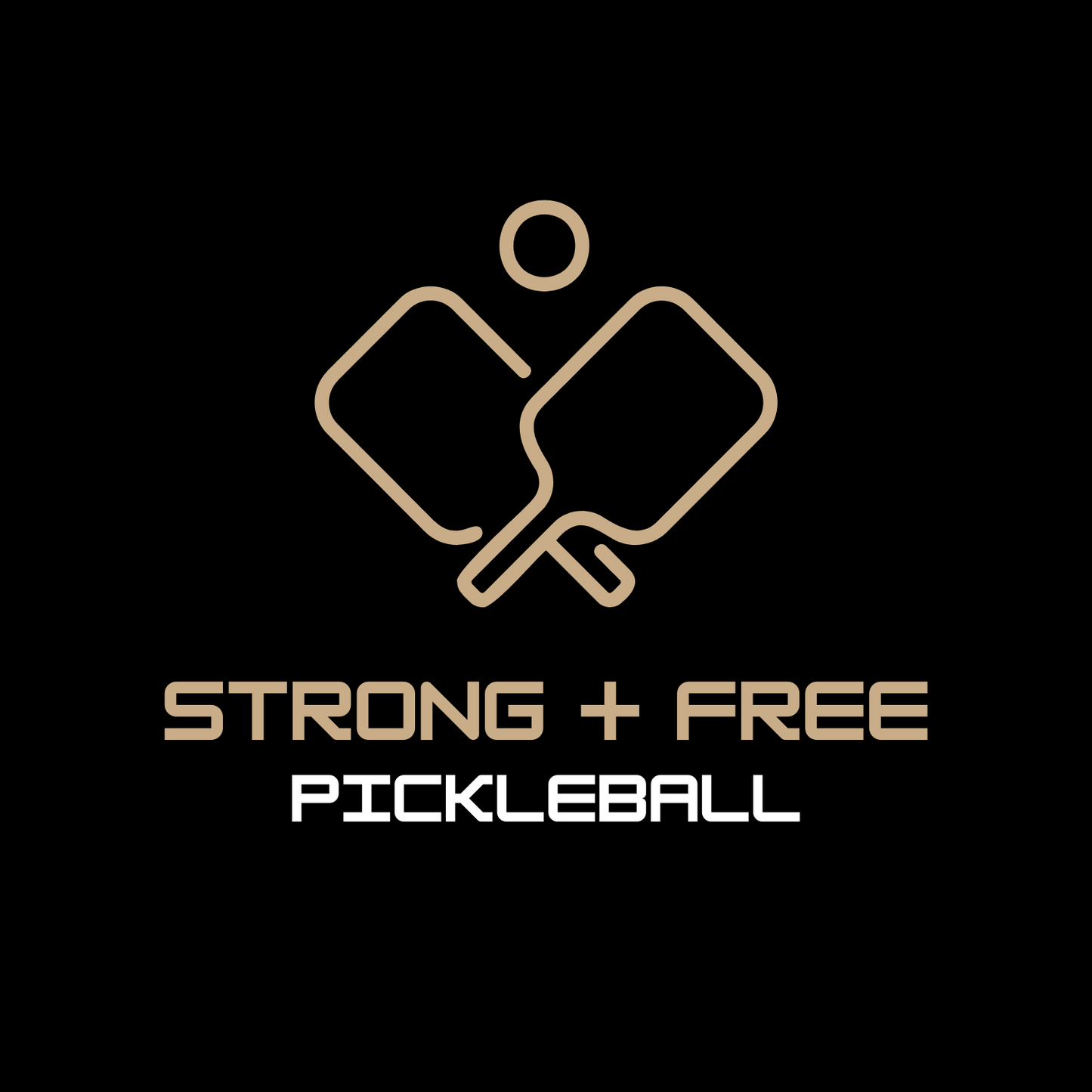 Men's tee, black. S+F signature pickleball logo design.