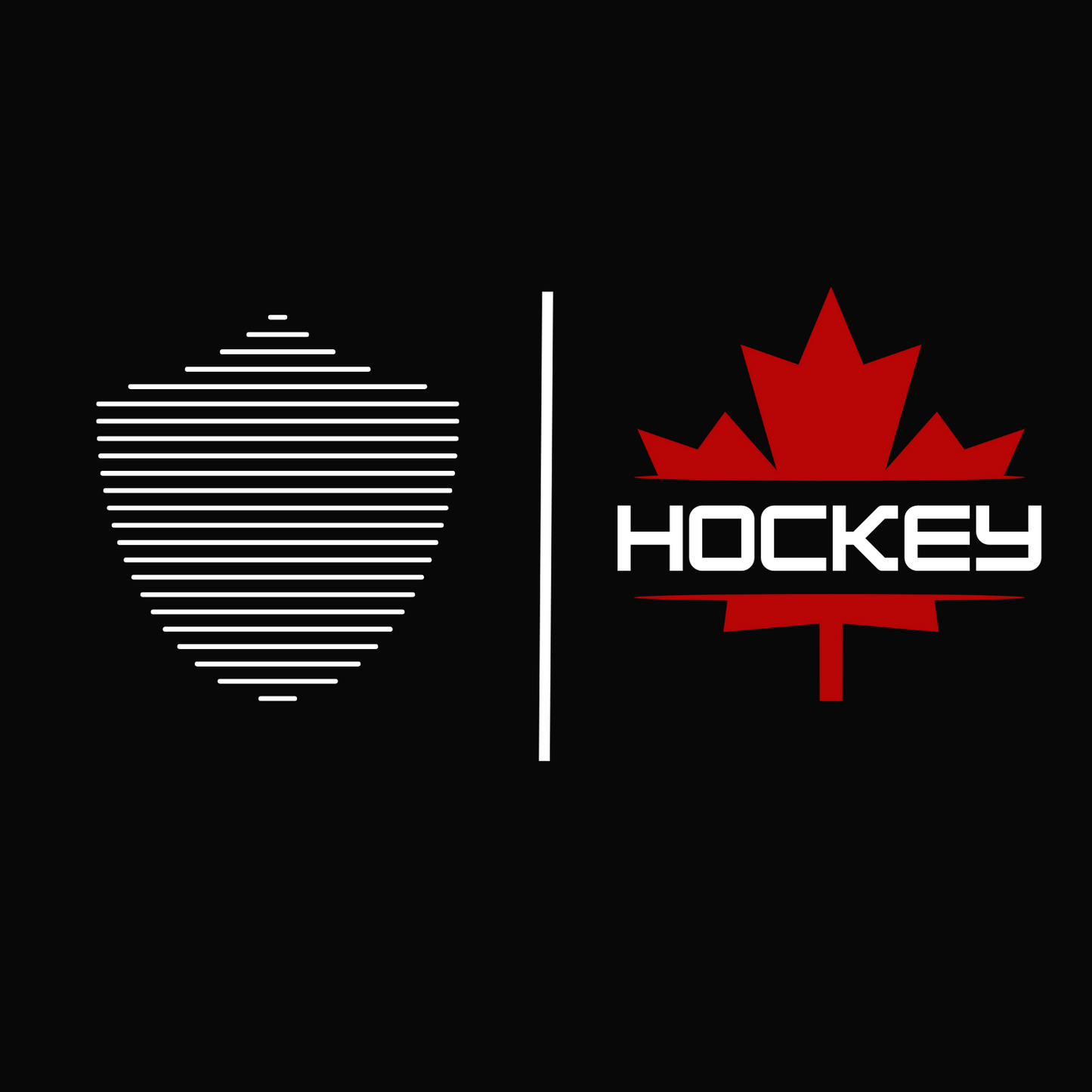 Men's hockey tee, black. S+F custom logo design, Canada hockey I.