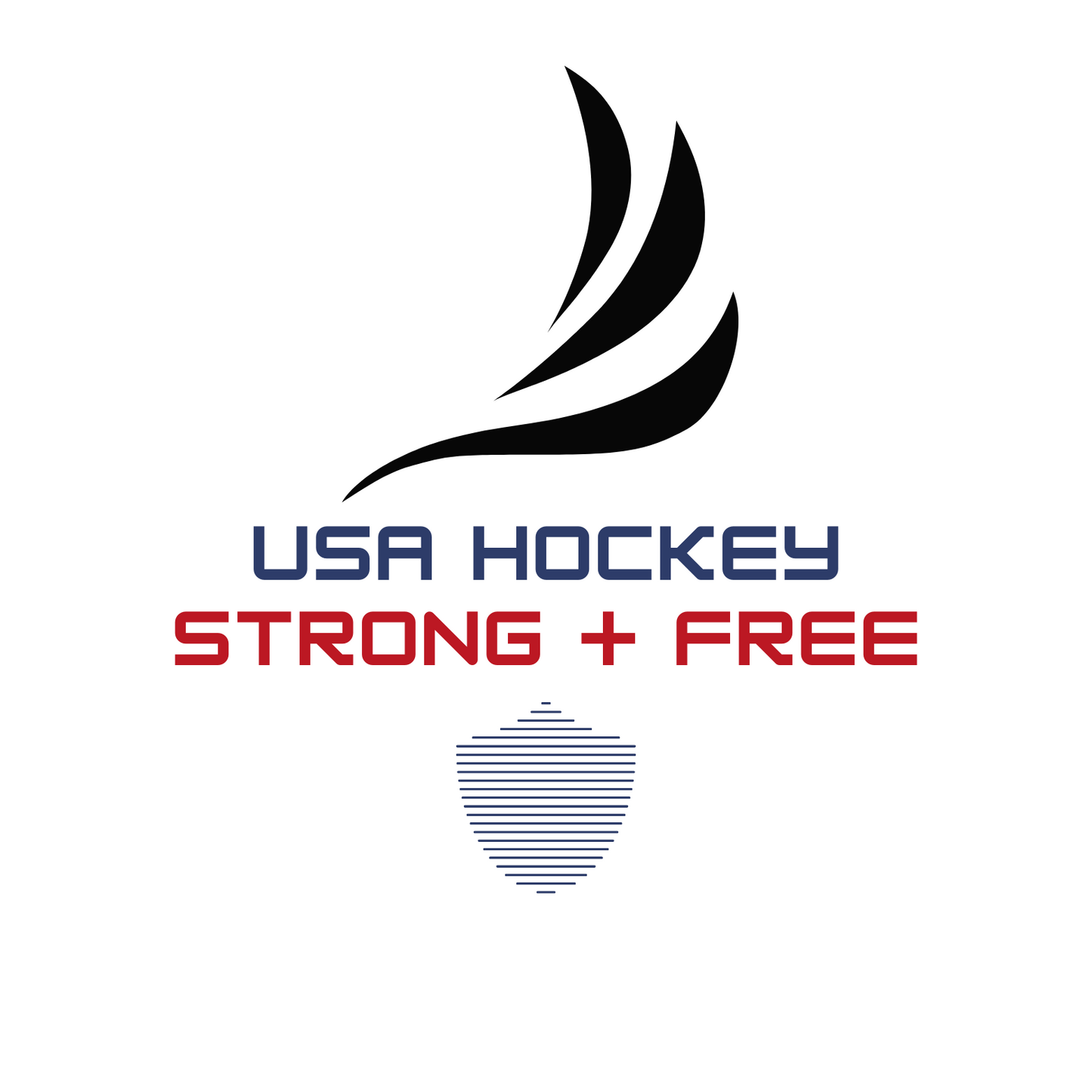 Men's hockey tee, white. S+F custom logo design, USA hockey I.