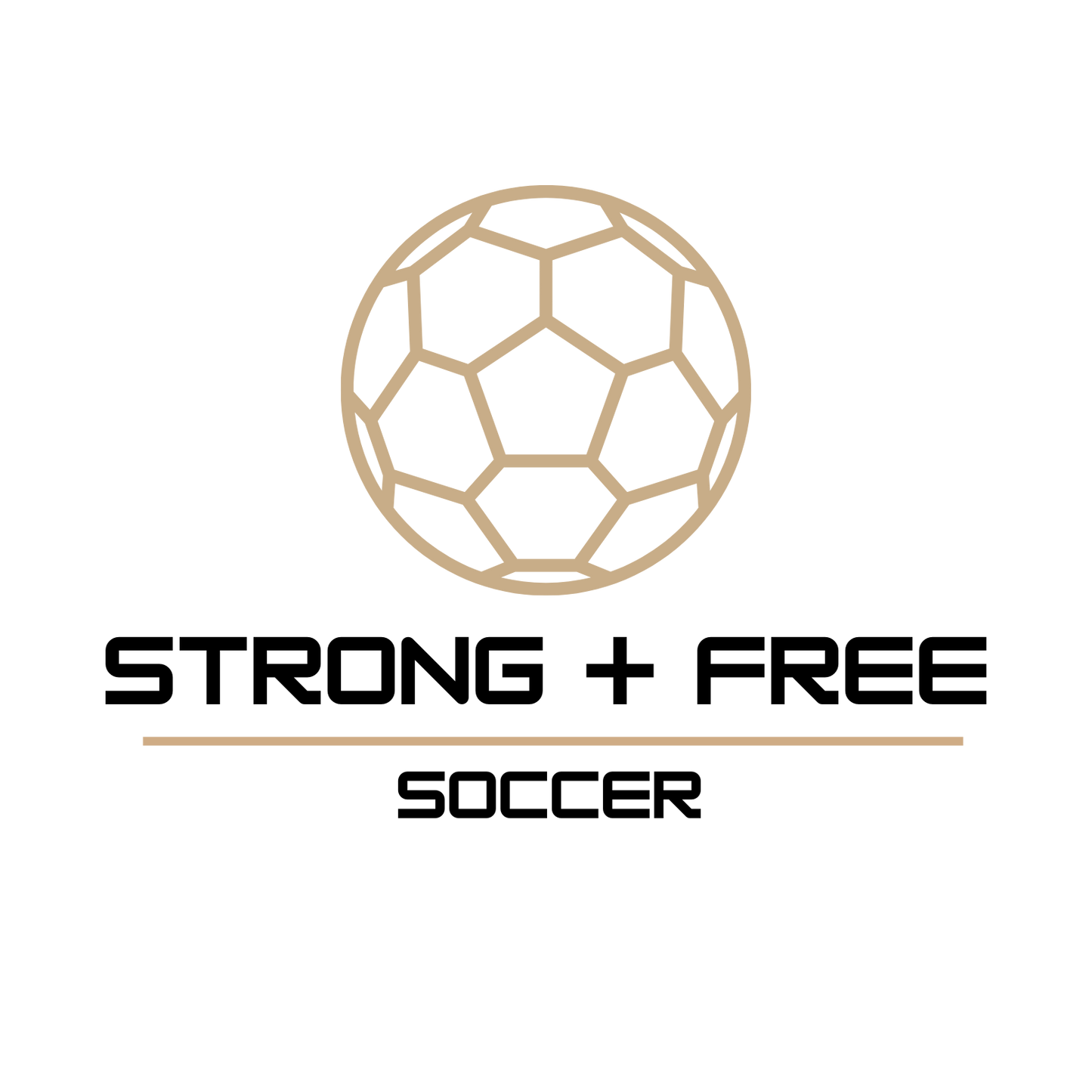 Soccer tee, white. S+F signature soccer logo design.