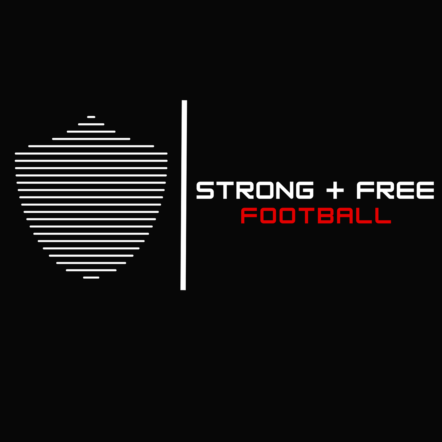 Men's football tee, black. S+F signature shield logo design II.